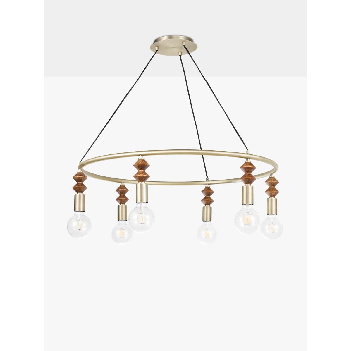 Swoon Franklin 6 Arm Ceiling Light, Brass – image 3