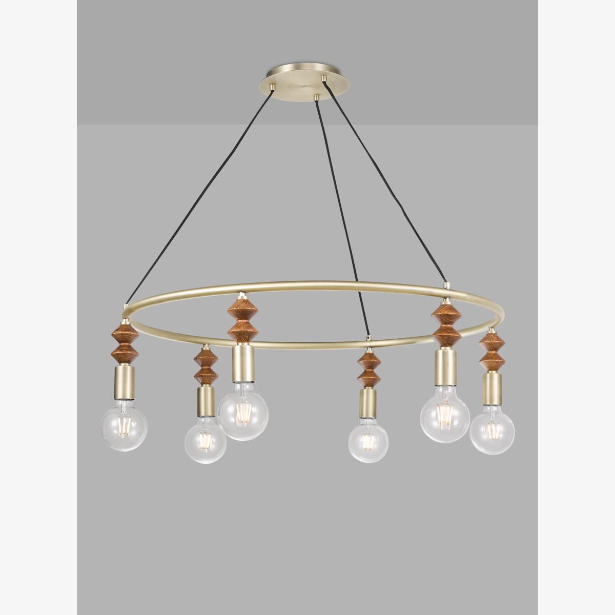 Swoon Franklin 6 Arm Ceiling Light, Brass – image 1
