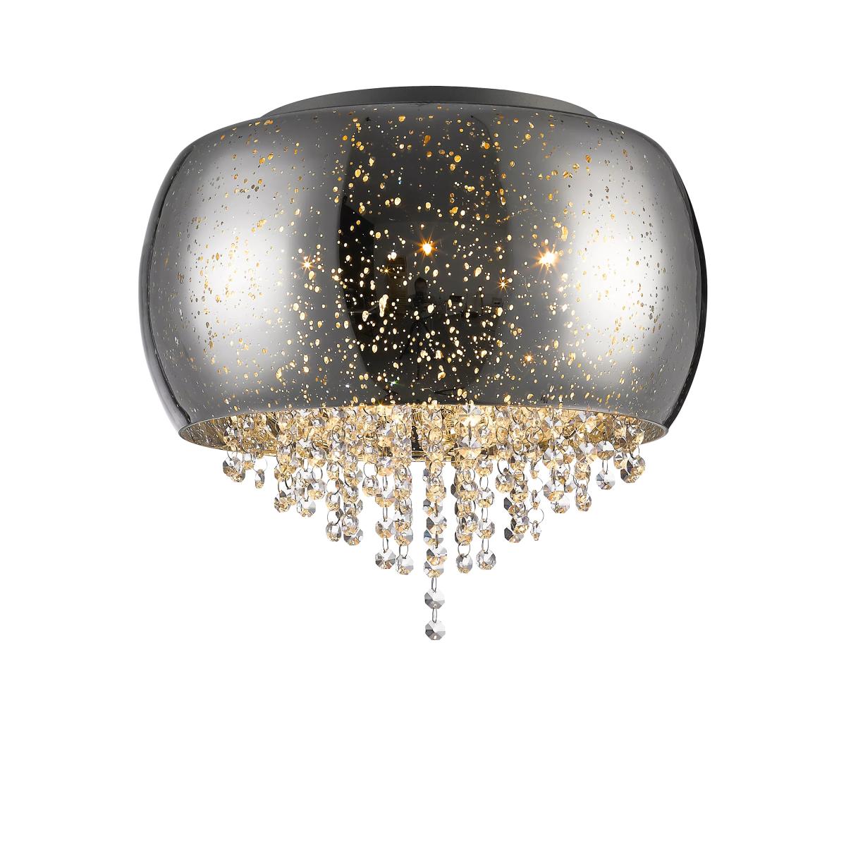 Impex Luna 3 Light Crystal Flush Ceiling Light, Silver Chrome – image 2