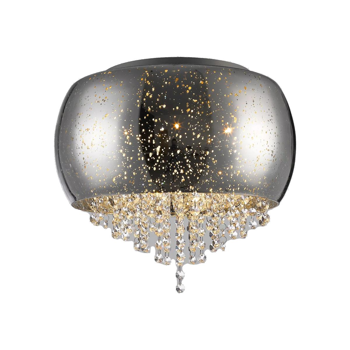 Impex Luna 3 Light Crystal Flush Ceiling Light, Silver Chrome – image 1
