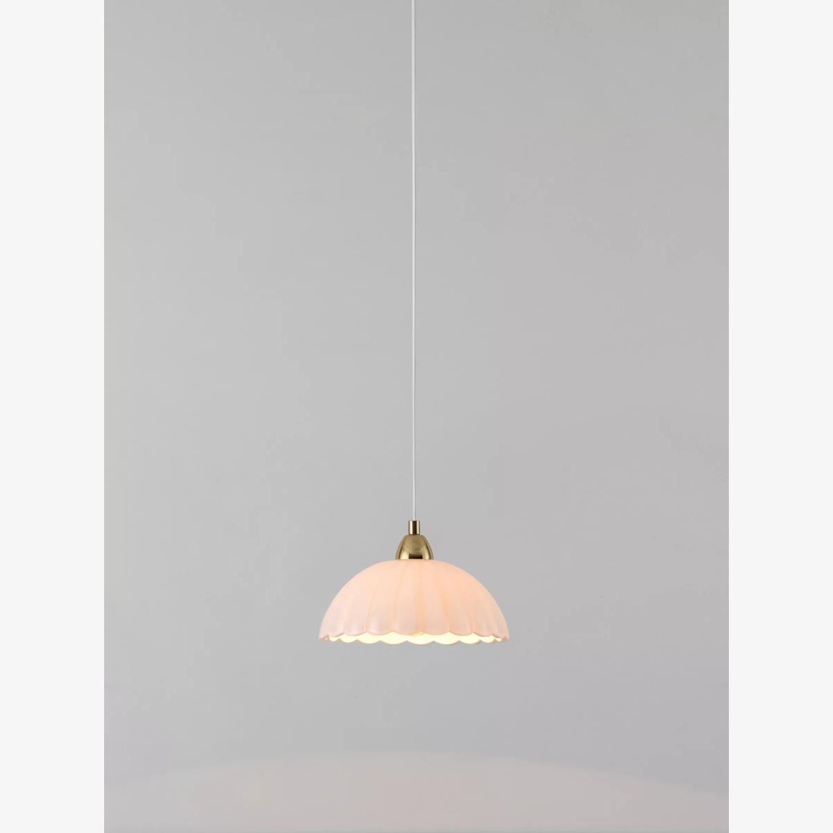 houseof Flower Glass Pendant Ceiling Light, White/Brass – image 1