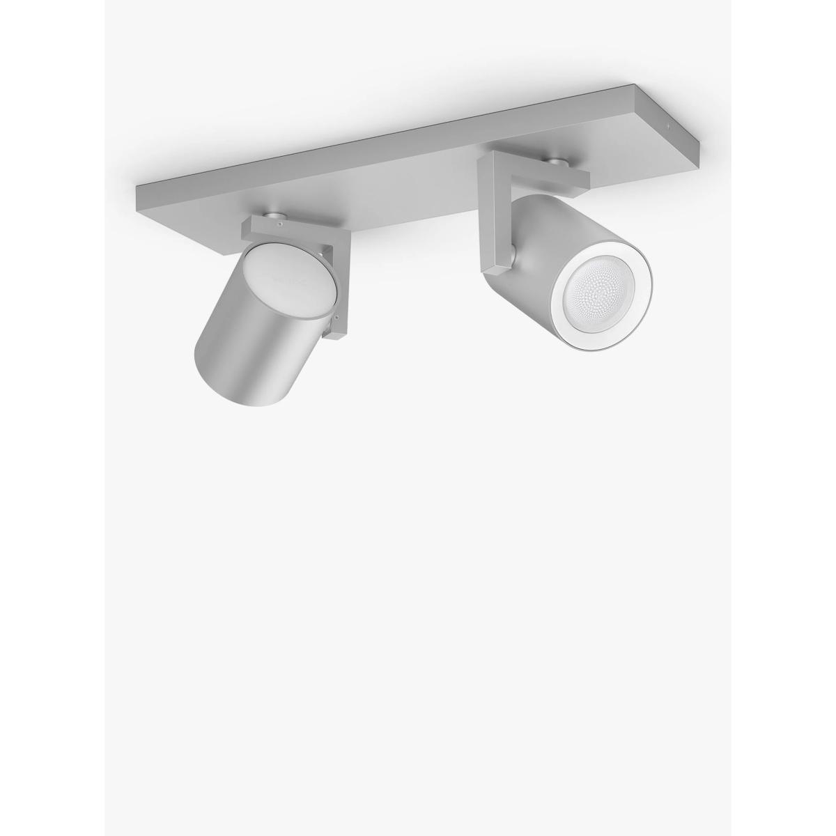 Philips Hue White and Colour Ambiance Argenta LED Smart Double Spotlight with Bluetooth, Grey – image 2