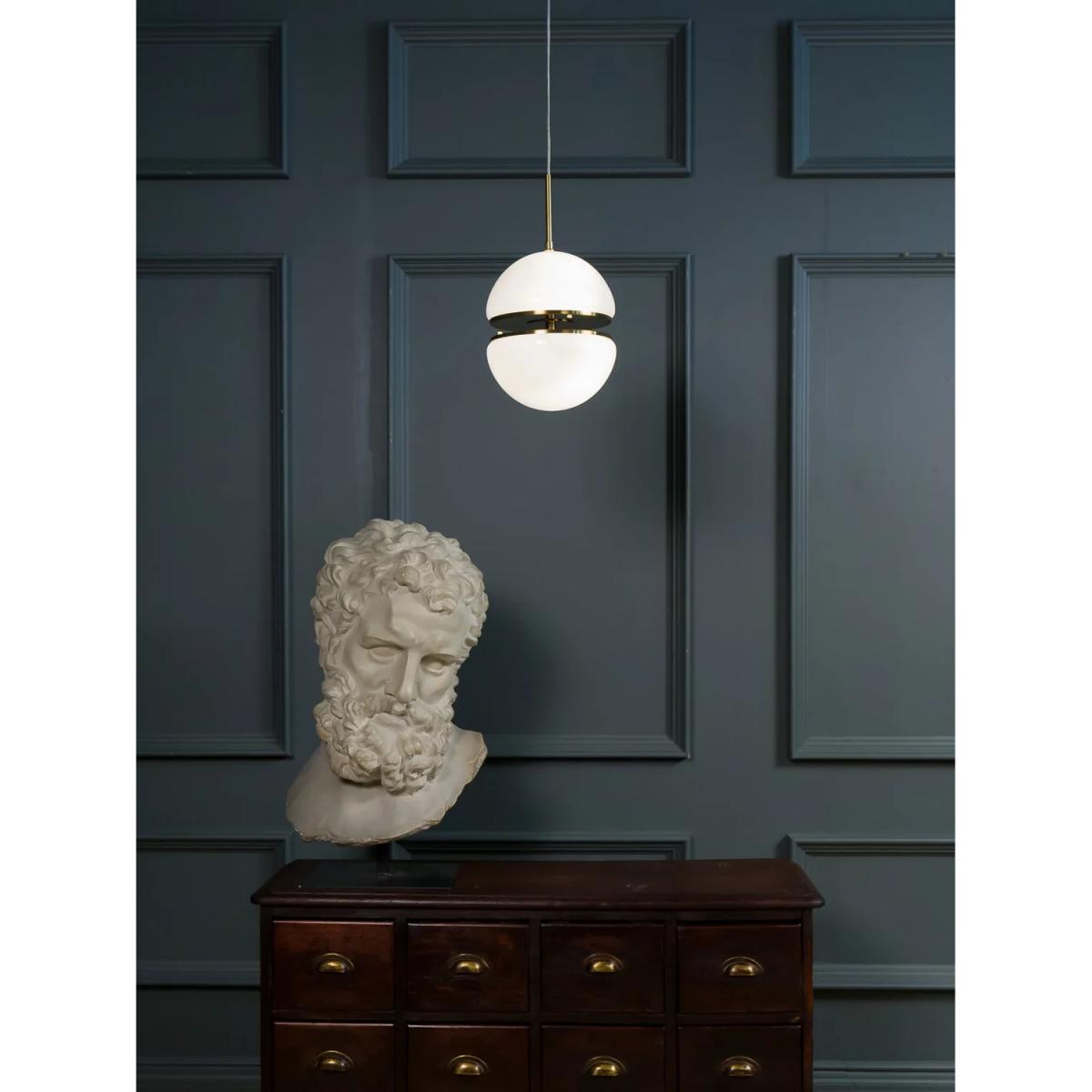 Pure White Lines Bistro Single Pendant Ceiling Light, White – image 5