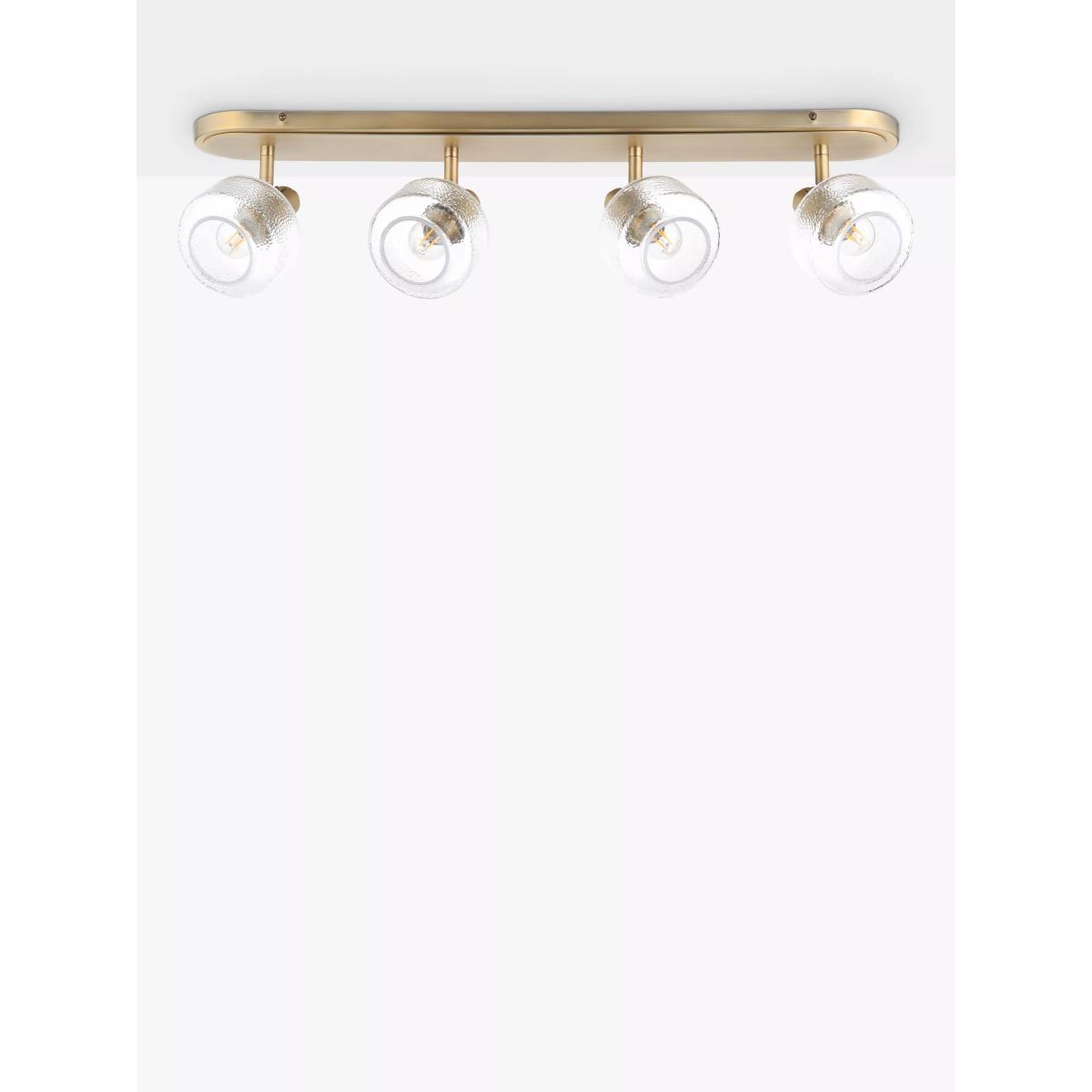 John Lewis Ruisseau 4 Spotlight Ceiling Bar, Matte Antique Brass – image 2