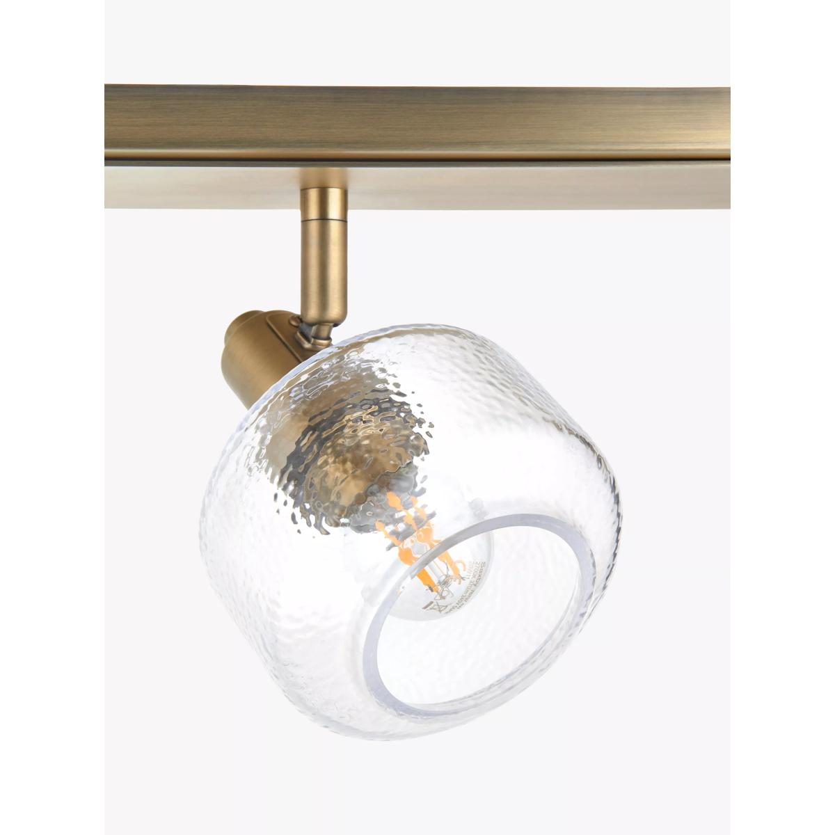 John Lewis Ruisseau 4 Spotlight Ceiling Bar, Matte Antique Brass – image 3