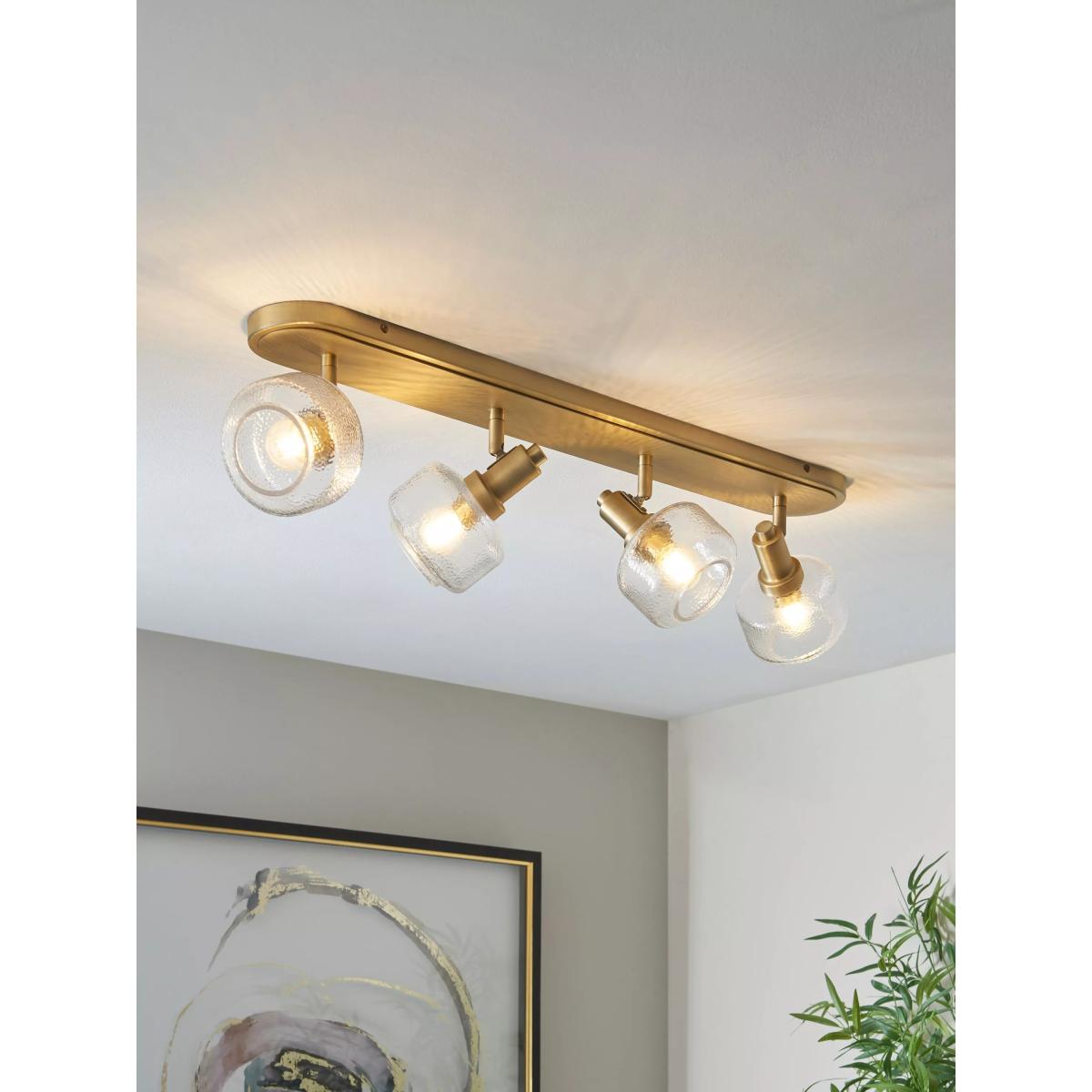 John Lewis Ruisseau 4 Spotlight Ceiling Bar, Matte Antique Brass – image 4
