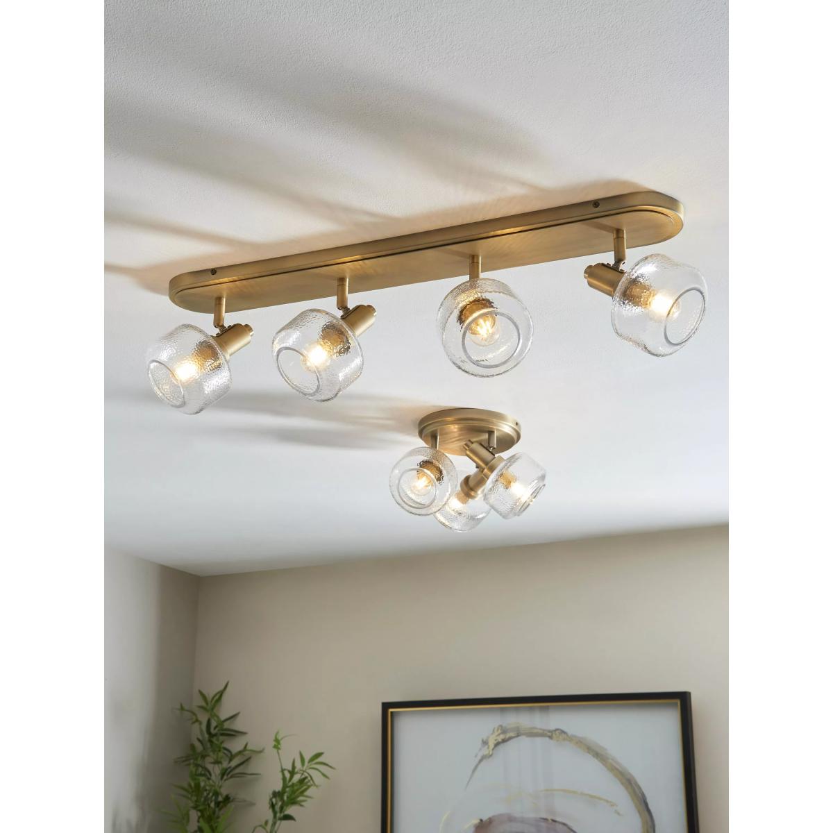John Lewis Ruisseau 4 Spotlight Ceiling Bar, Matte Antique Brass – image 5