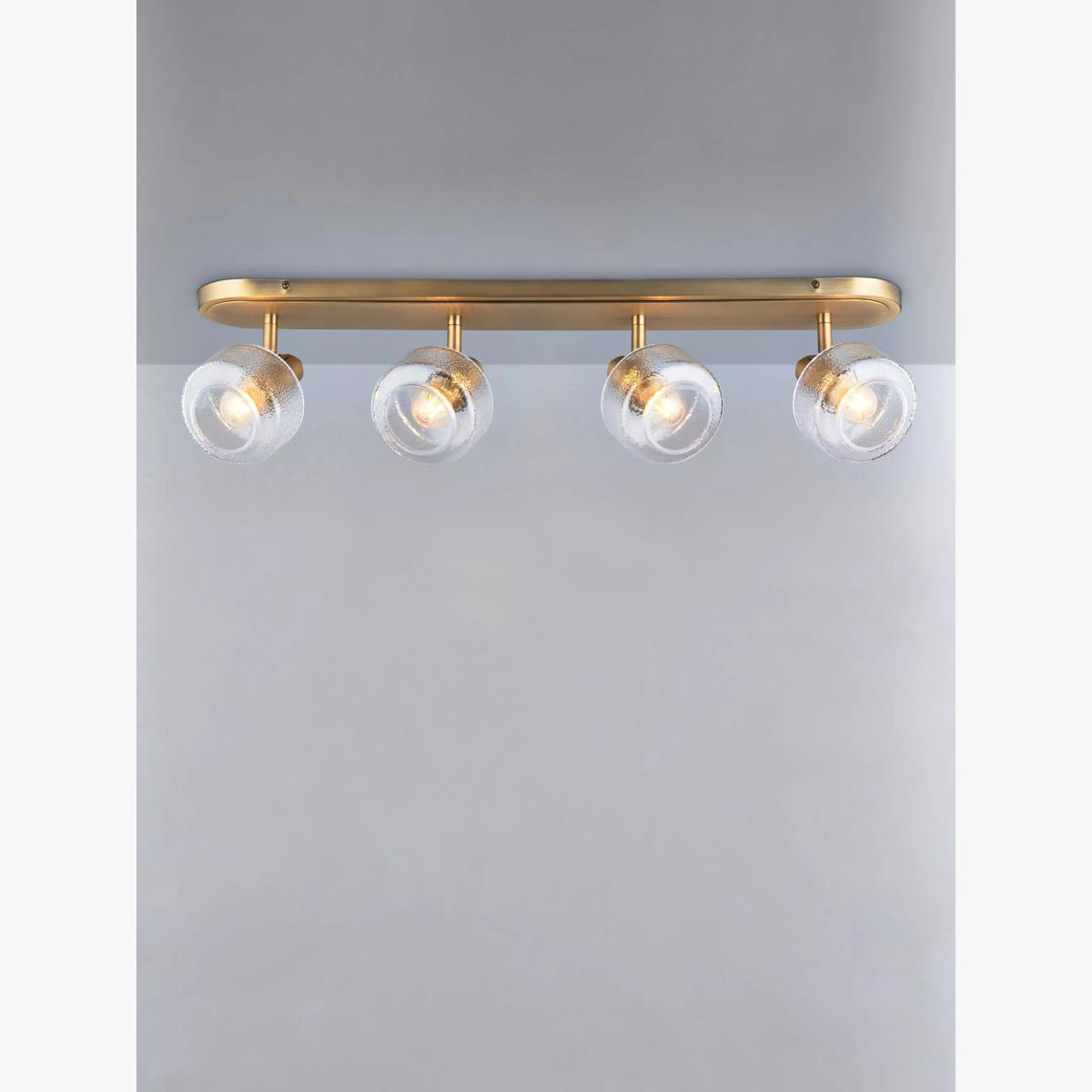John Lewis Ruisseau 4 Spotlight Ceiling Bar, Matte Antique Brass – image 1