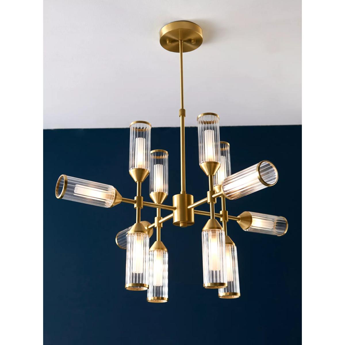 Bay Lighting Aydan 12 Arm Ceiling Light, Gold – image 2