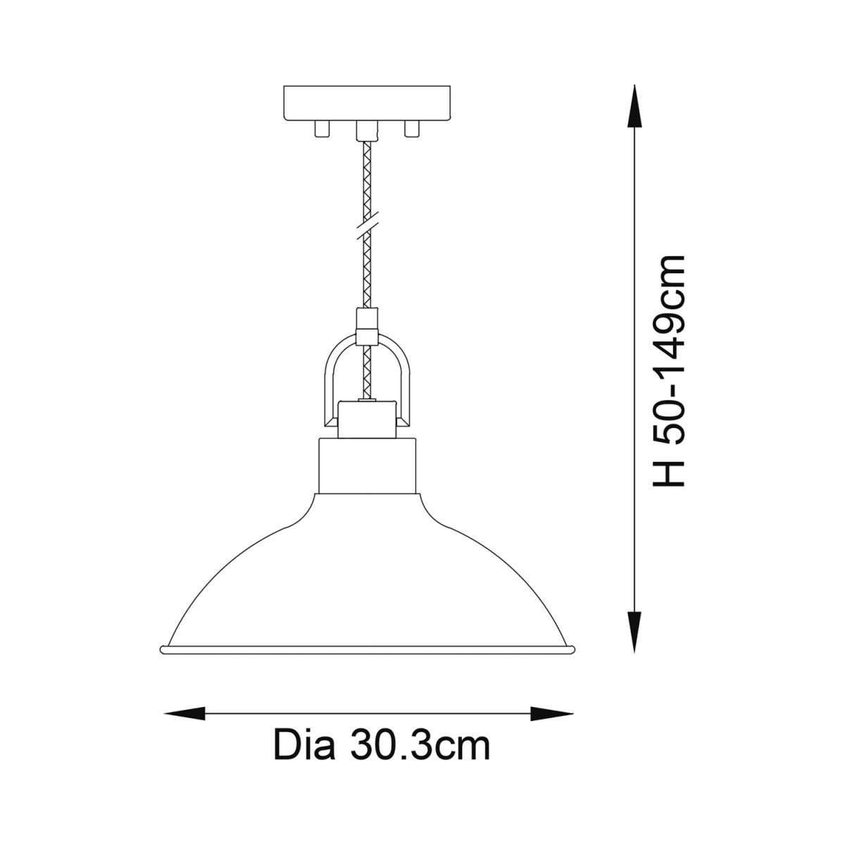 Bay Lighting Farnham Single Pendant Ceiling Light, Chrome – image 7