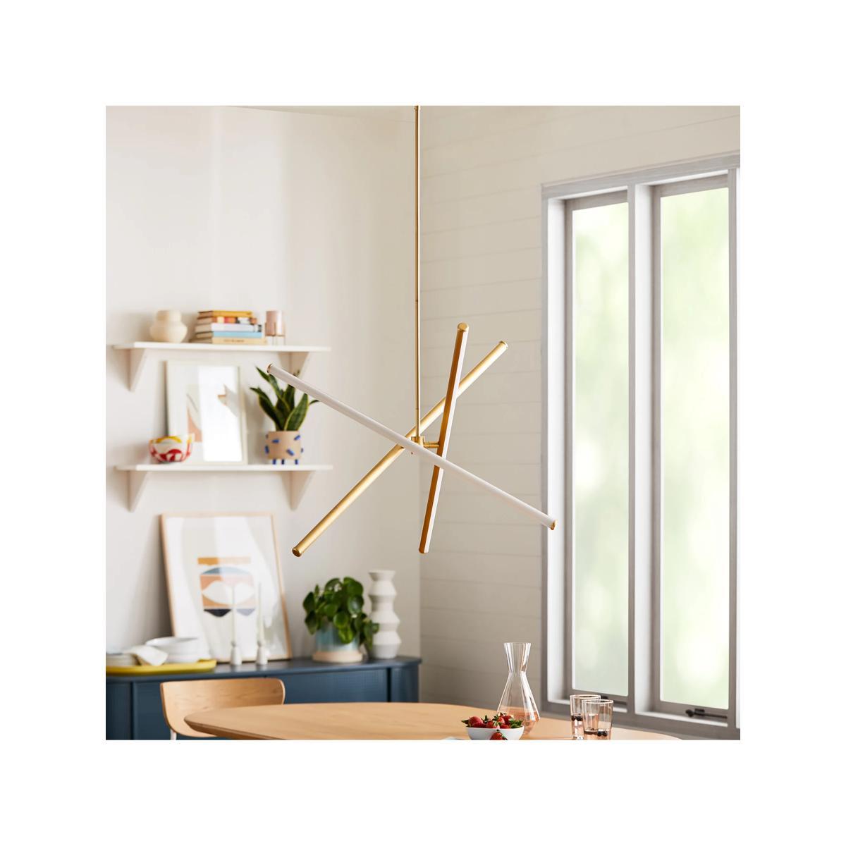 west elm Light Rods LED Ceiling Light, Antique Brass – image 3