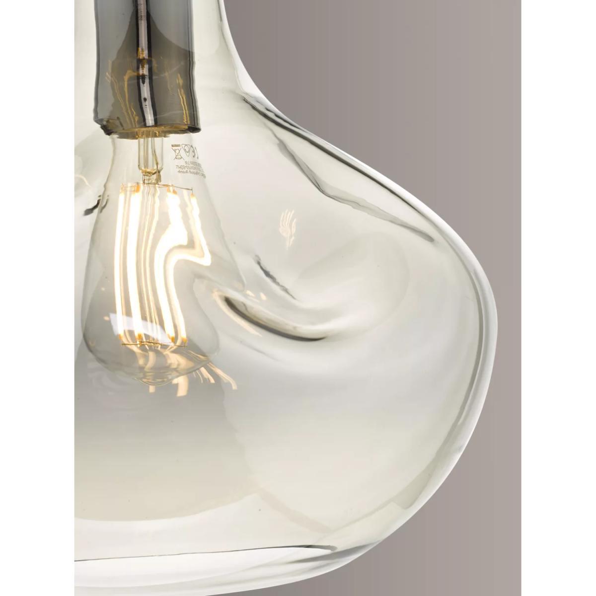 Där Esarosa Smoked Glass Pendant Ceiling Light, Black Chrome – image 3