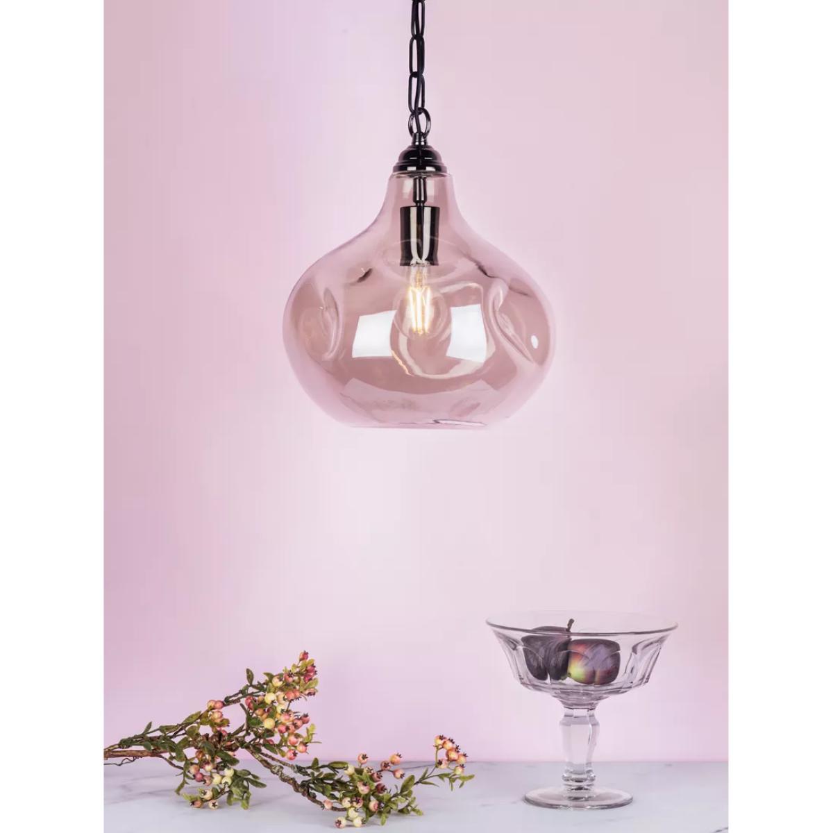 Där Esarosa Smoked Glass Pendant Ceiling Light, Black Chrome – image 5