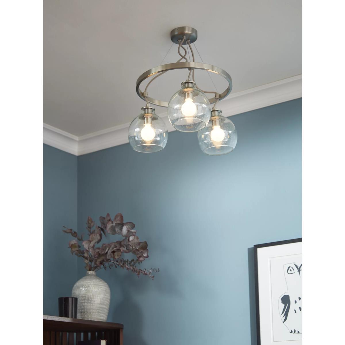 John Lewis & Partners Selsey Semi Flush, 3 Pendant Ceiling Light, Blue/Chrome – image 2