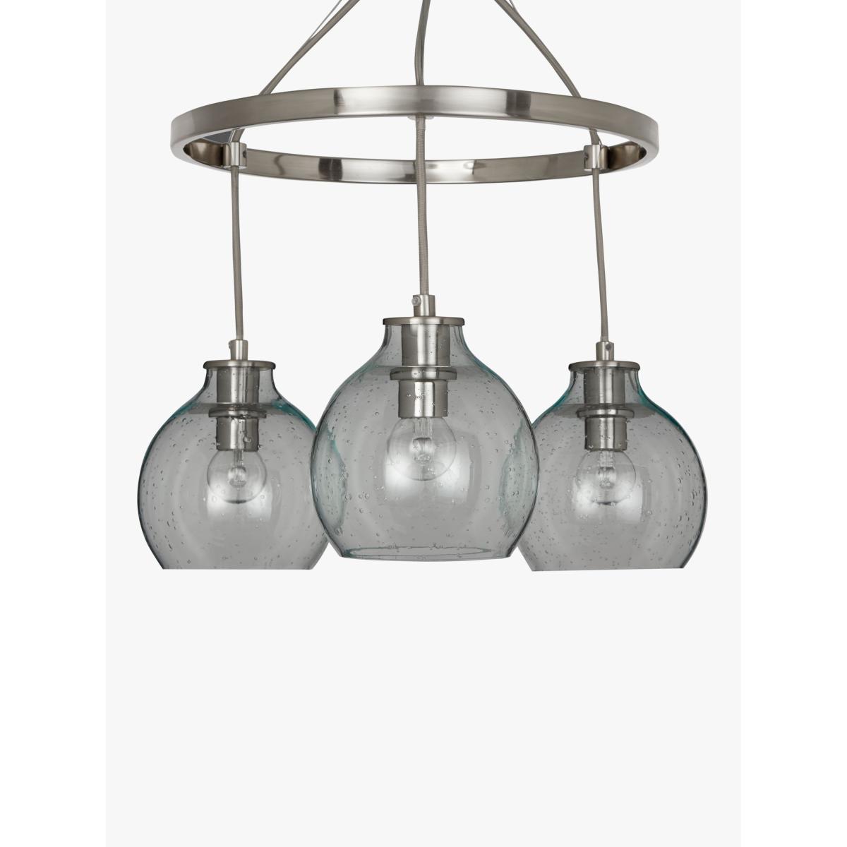 John Lewis & Partners Selsey Semi Flush, 3 Pendant Ceiling Light, Blue/Chrome – image 4
