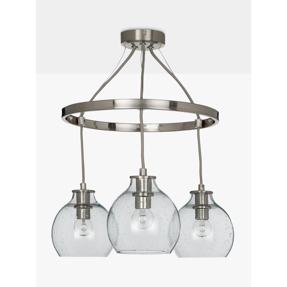 John Lewis & Partners Selsey Semi Flush, 3 Pendant Ceiling Light, Blue/Chrome – image 6