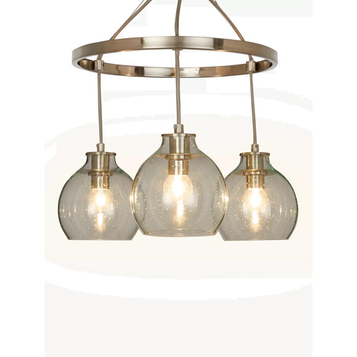 John Lewis & Partners Selsey Semi Flush, 3 Pendant Ceiling Light, Blue/Chrome – image 1