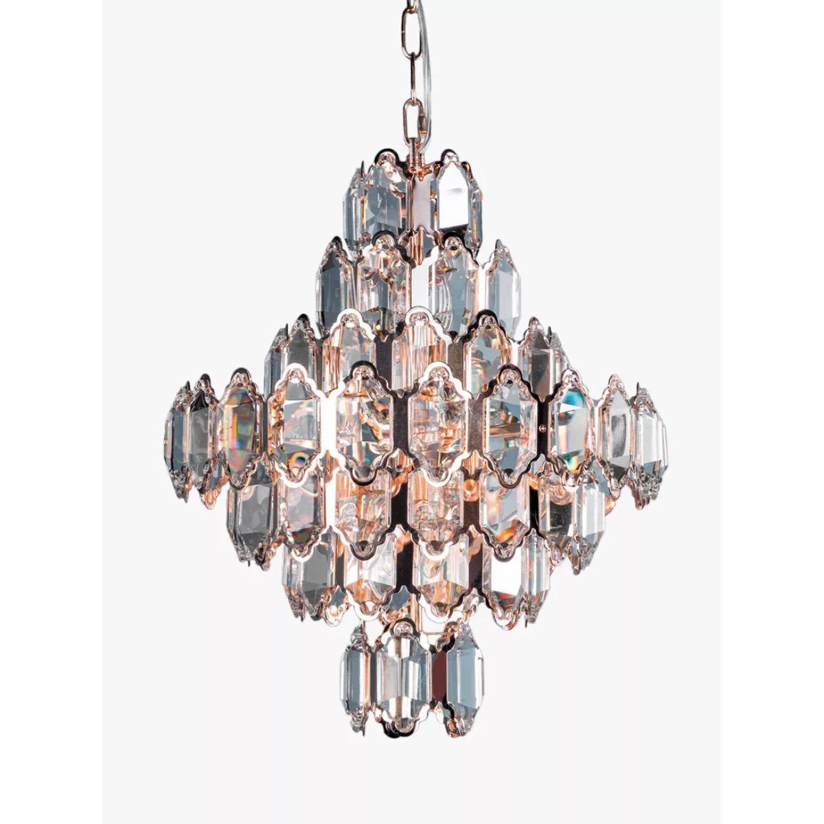 Laura Ashley Windsor Crystal Art Deco Large Ceiling Light, Rose Gold – image 2