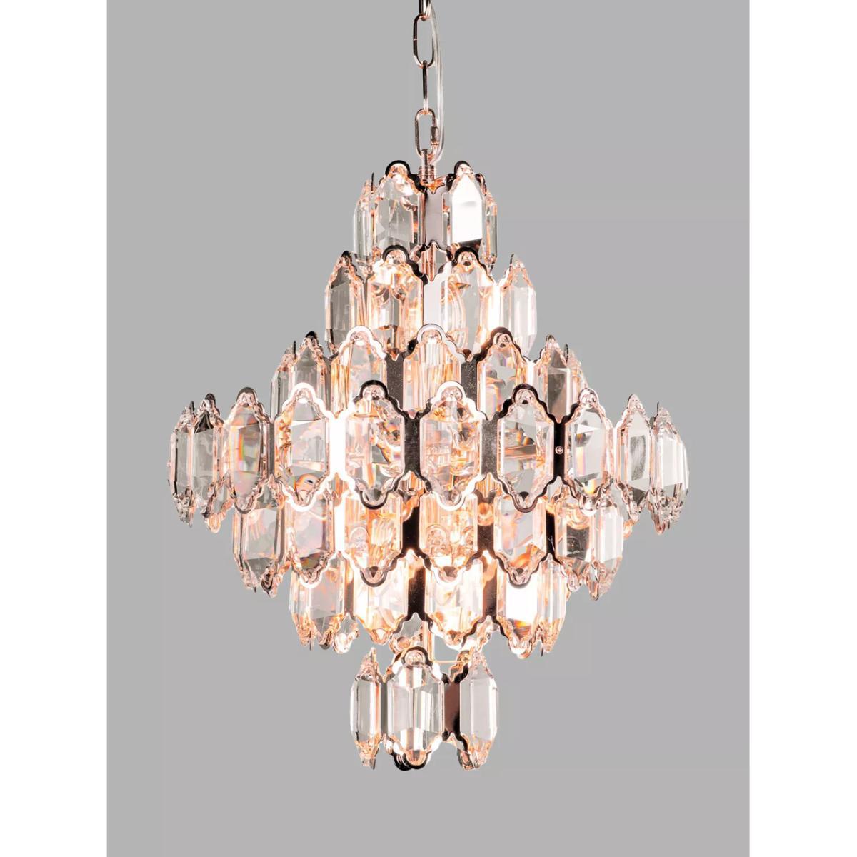 Laura Ashley Windsor Crystal Art Deco Large Ceiling Light, Rose Gold – image 4