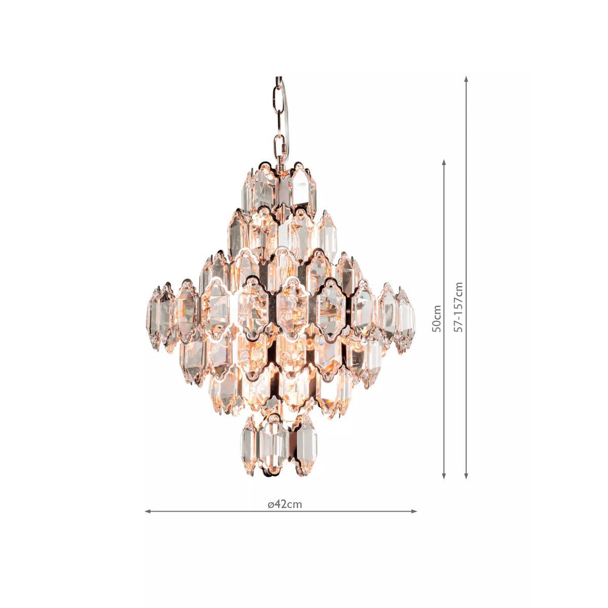 Laura Ashley Windsor Crystal Art Deco Large Ceiling Light, Rose Gold – image 6