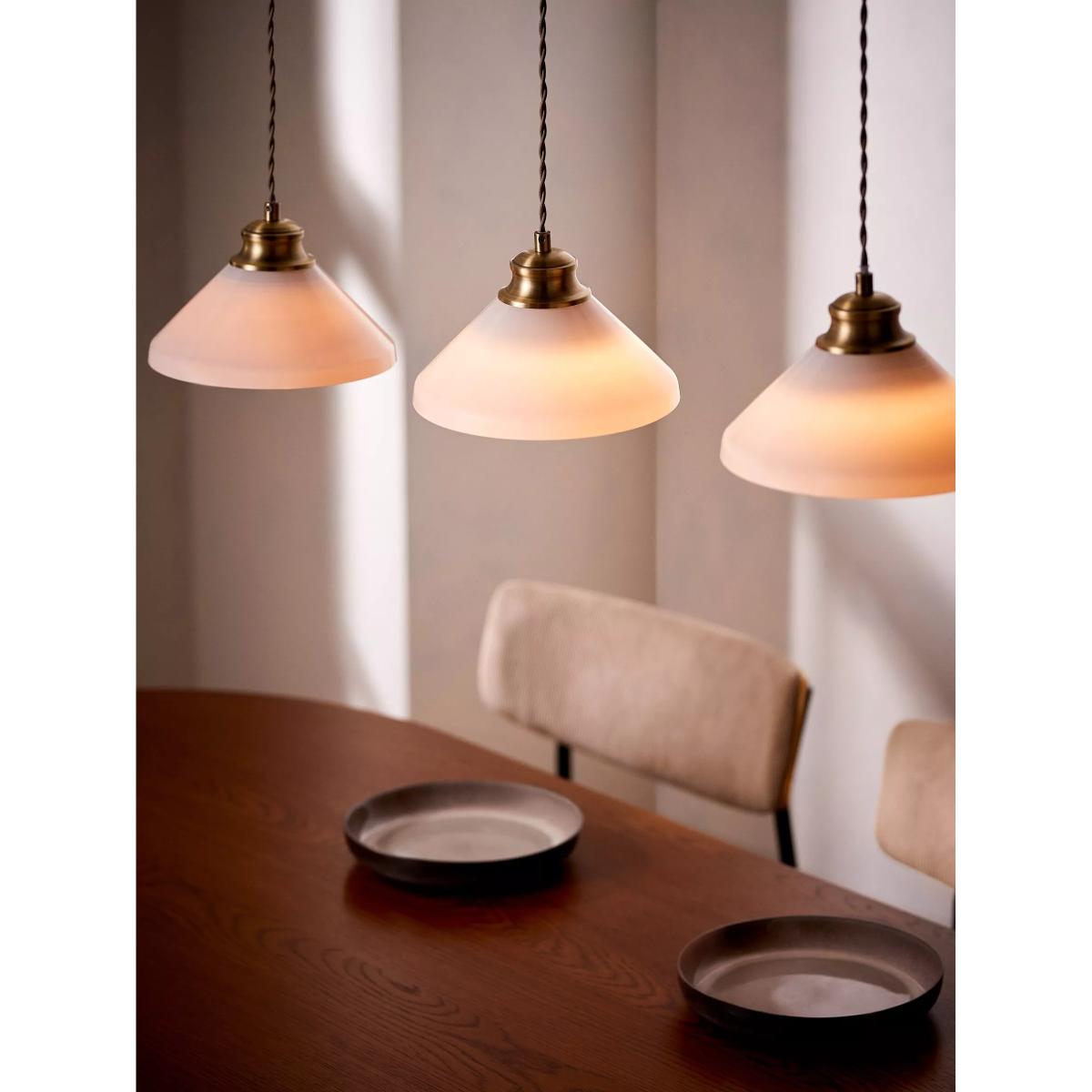 John Lewis Tula 3 Arm Over Diner Bar Ceiling Light, Clear/Brass – image 4