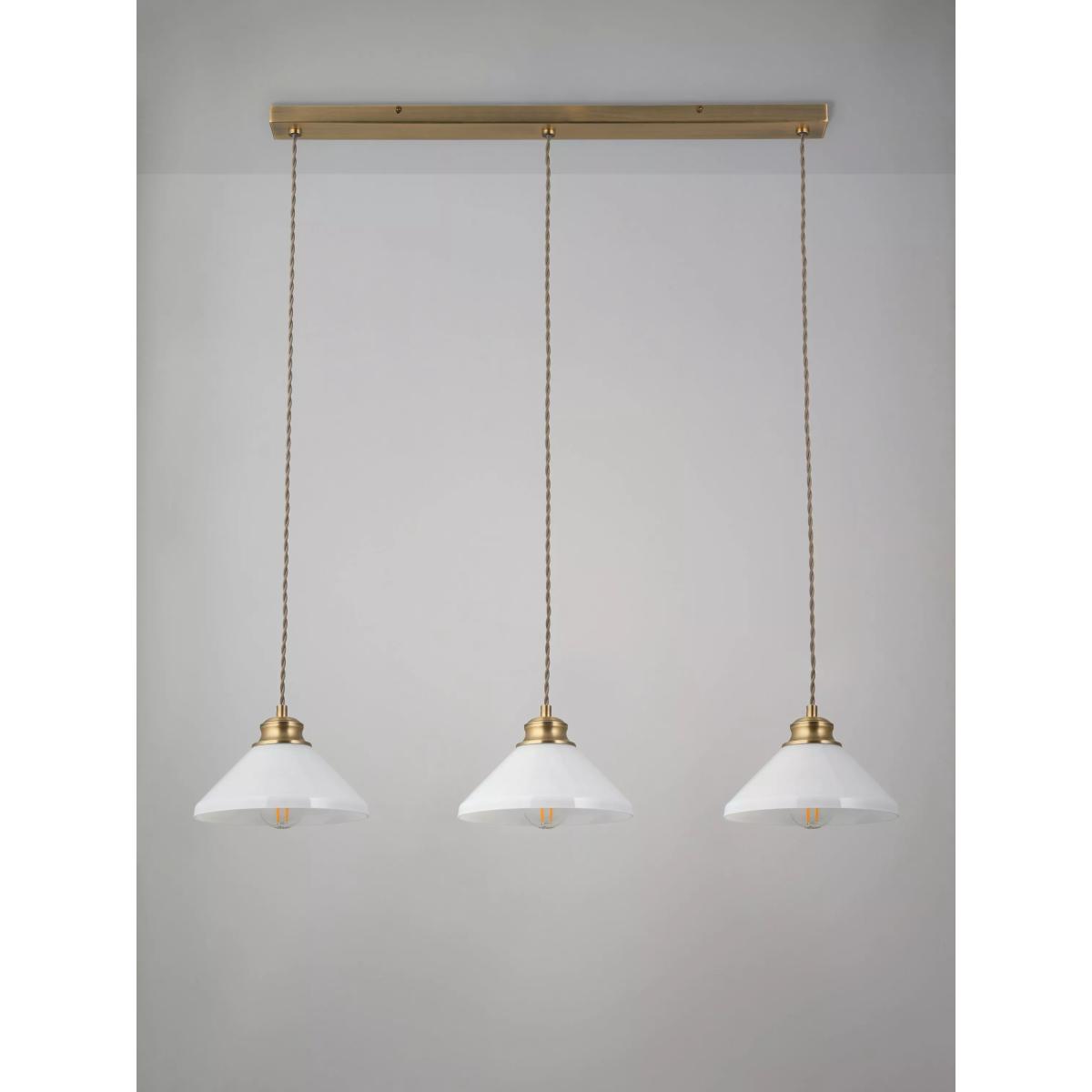 John Lewis Tula 3 Arm Over Diner Bar Ceiling Light, Clear/Brass – image 5