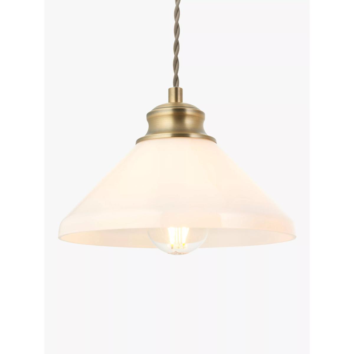 John Lewis Tula 3 Arm Over Diner Bar Ceiling Light, Clear/Brass – image 7
