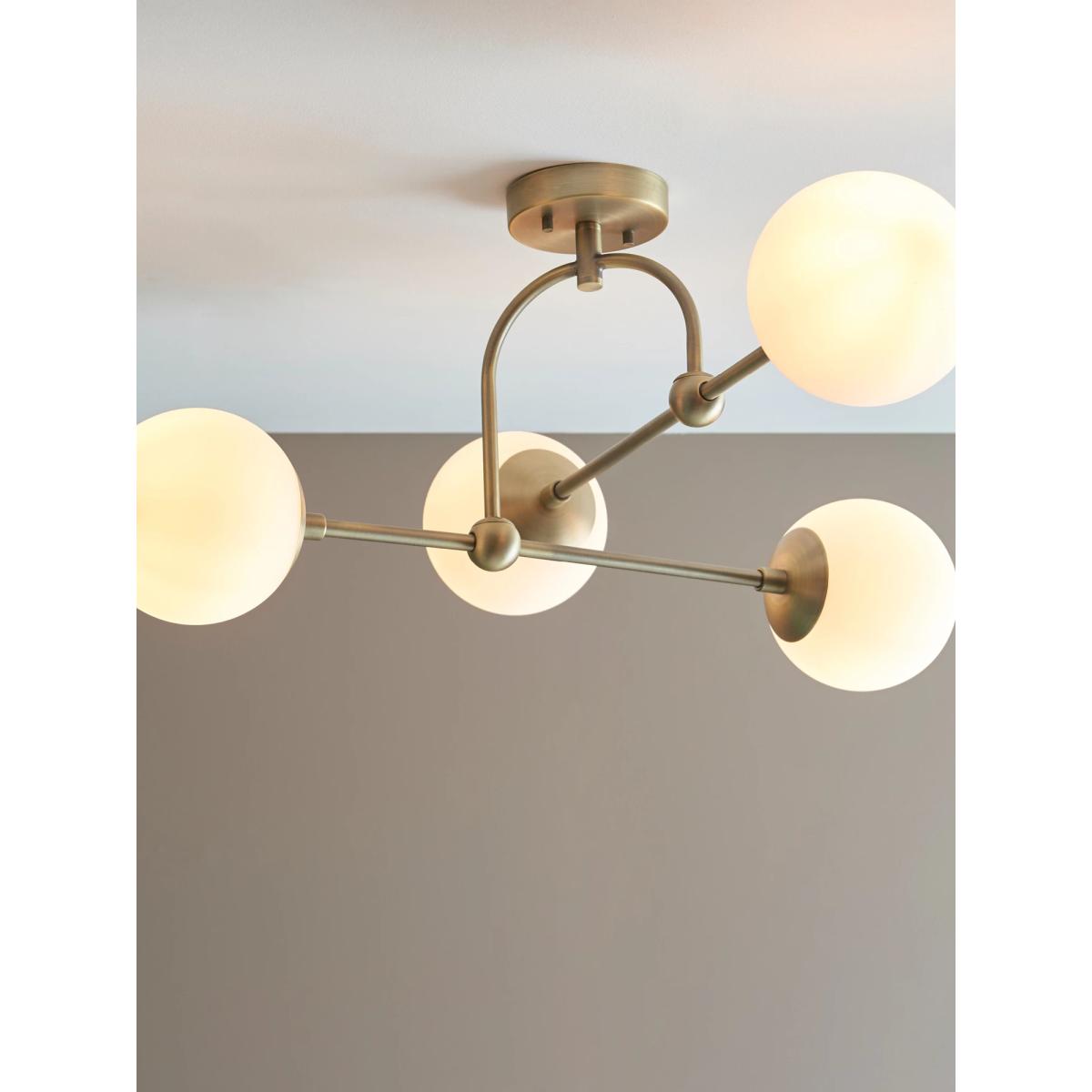 Bay Lighting Tosca 4 Arm Semi Flush Ceiling Light, Gold – image 3