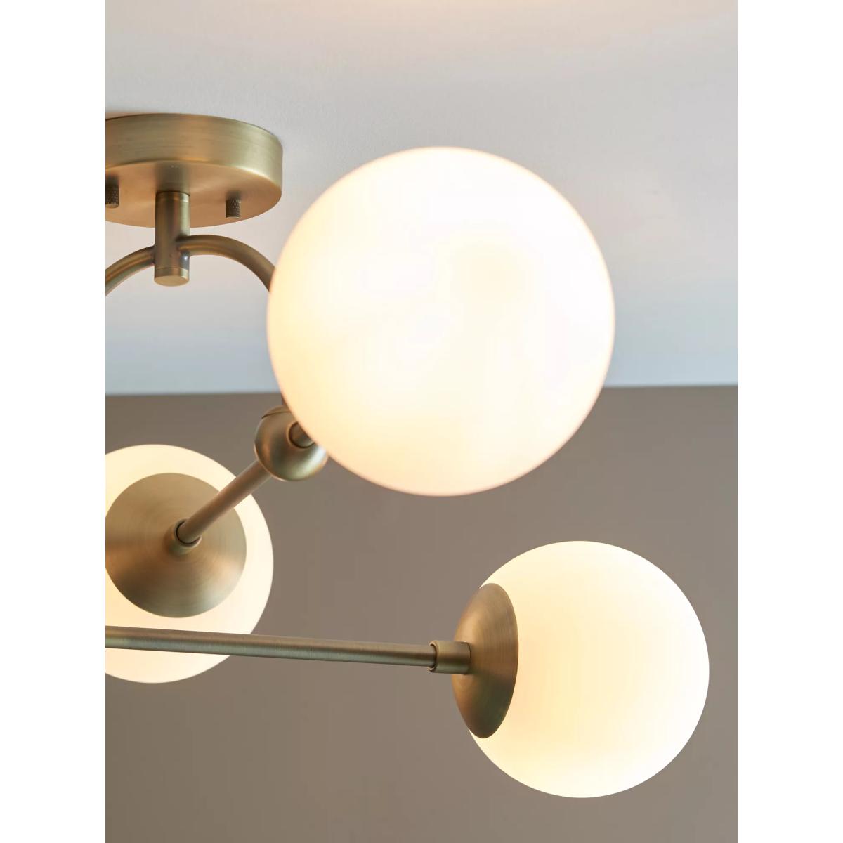 Bay Lighting Tosca 4 Arm Semi Flush Ceiling Light, Gold – image 4