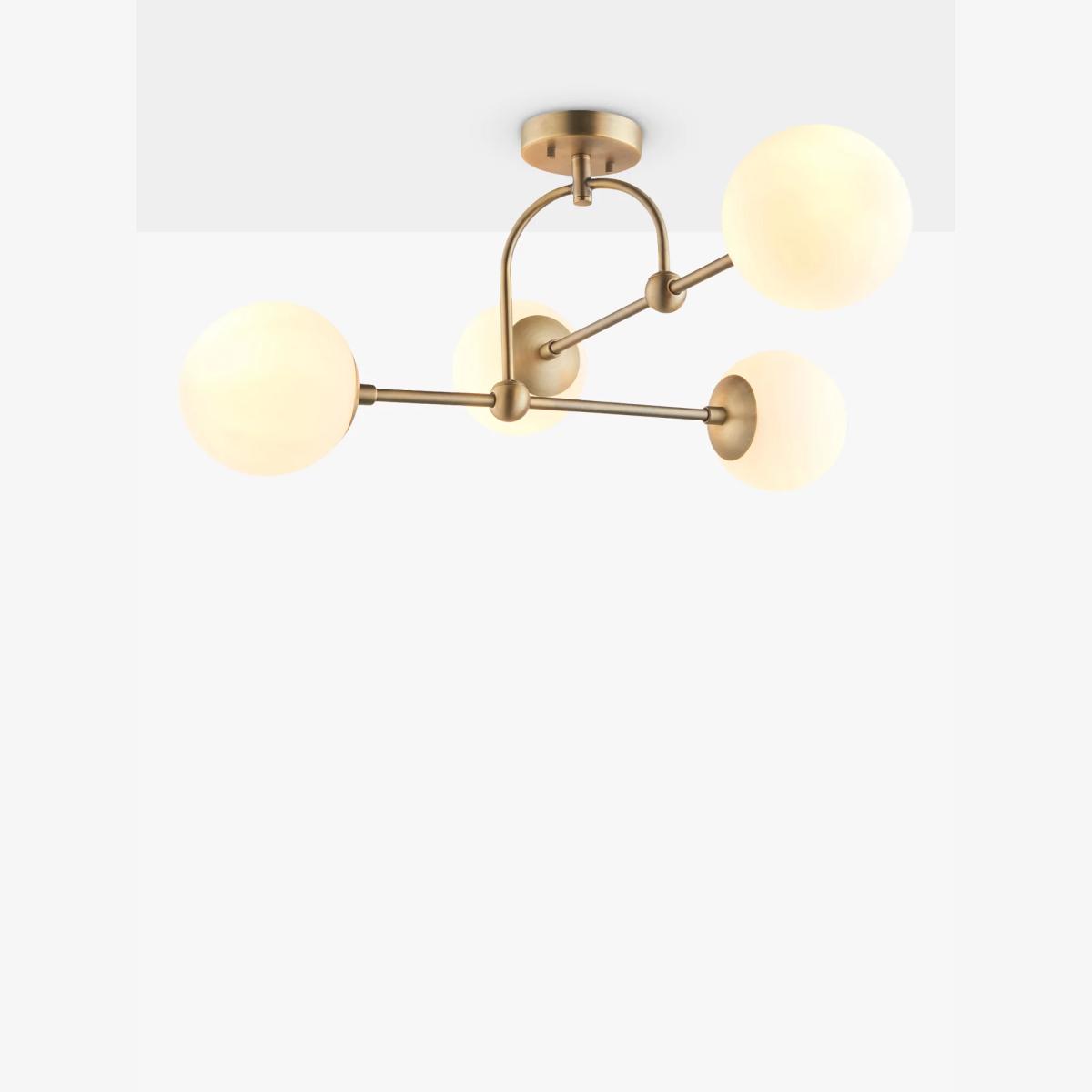 Bay Lighting Tosca 4 Arm Semi Flush Ceiling Light, Gold – image 1