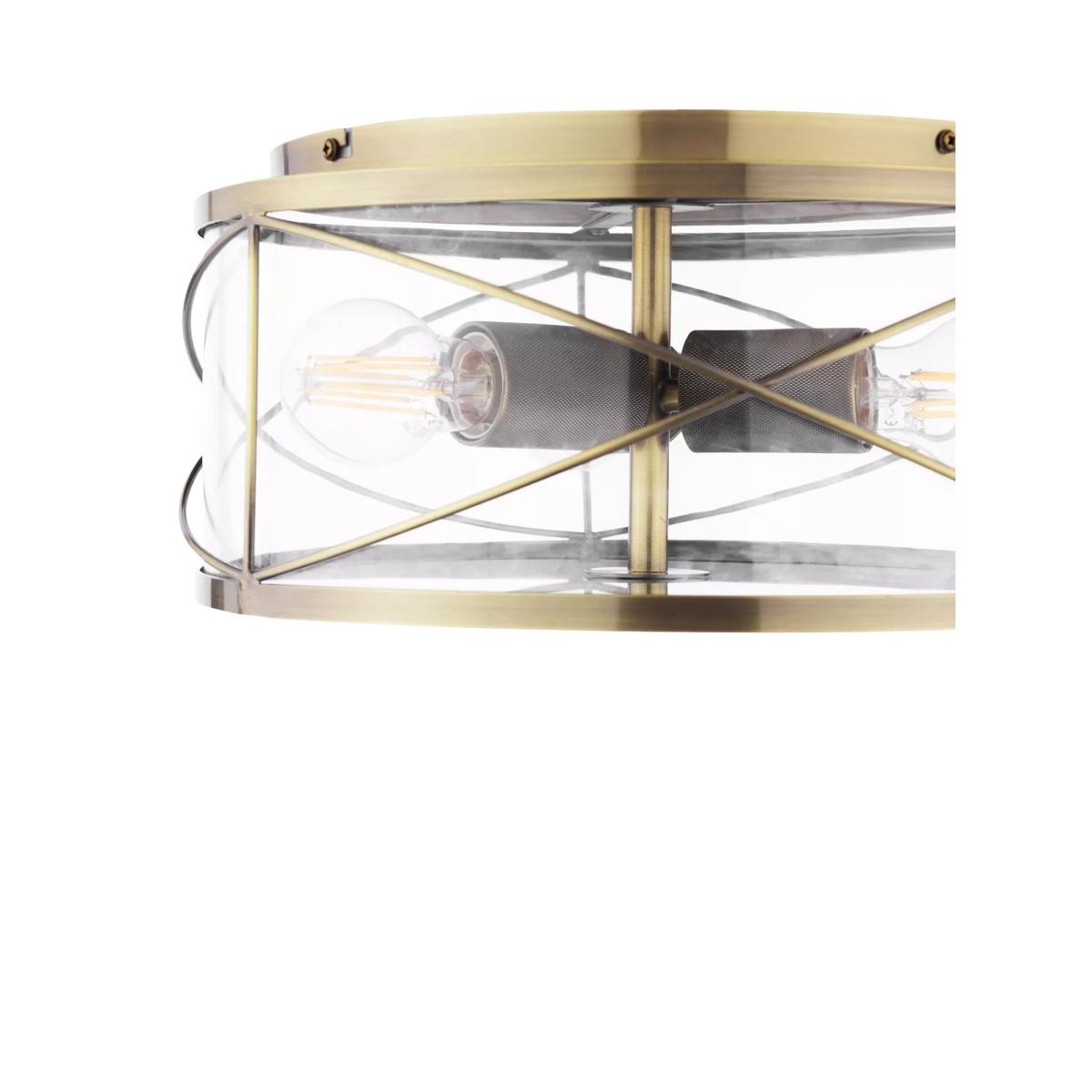 Laura Ashley Beckworth 3 Light Flush Ceiling Light, Metallic Brass – image 4