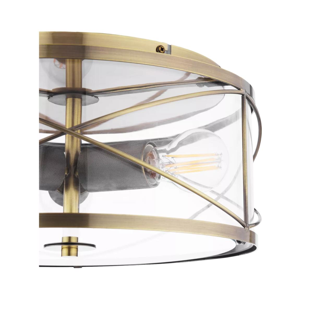 Laura Ashley Beckworth 3 Light Flush Ceiling Light, Metallic Brass – image 5