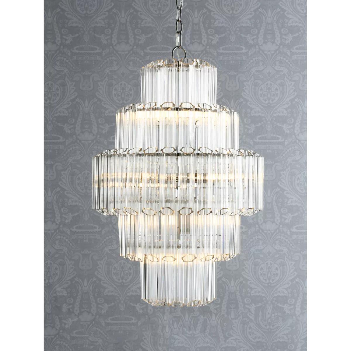 Laura Ashley Genvieve Grand Tiered Ceiling Light, Chrome – image 3