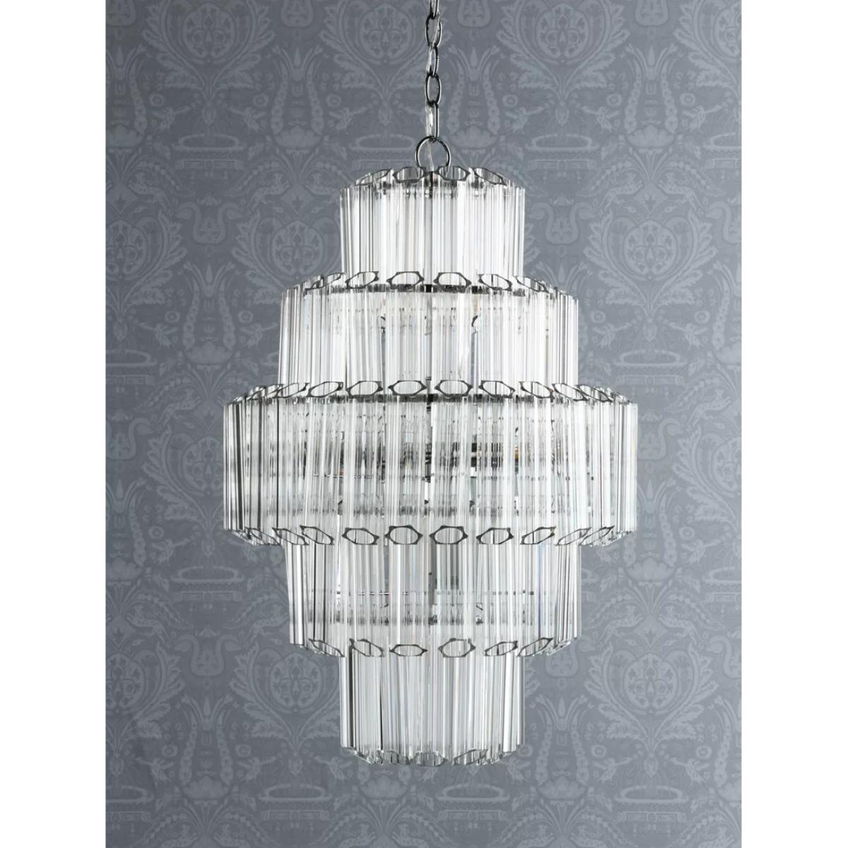 Laura Ashley Genvieve Grand Tiered Ceiling Light, Chrome – image 5