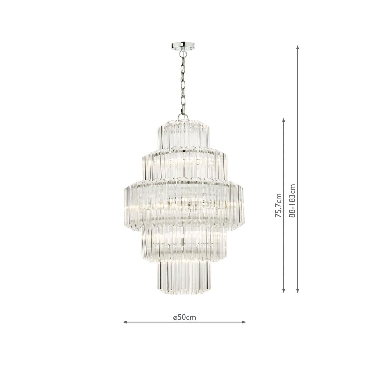 Laura Ashley Genvieve Grand Tiered Ceiling Light, Chrome – image 6