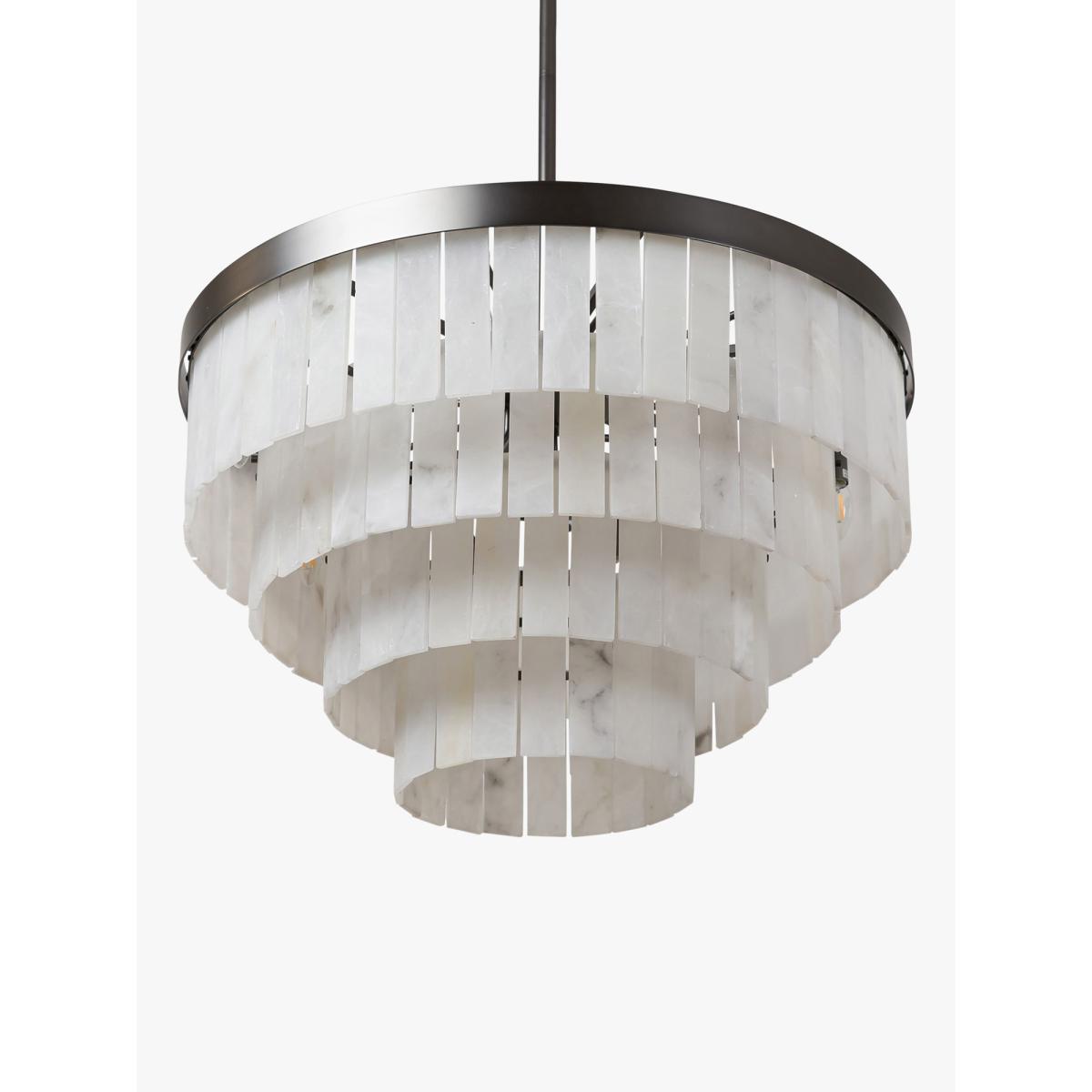Pure White Lines Mosman Alabaster Tiered Ceiling Light, Grey – image 2