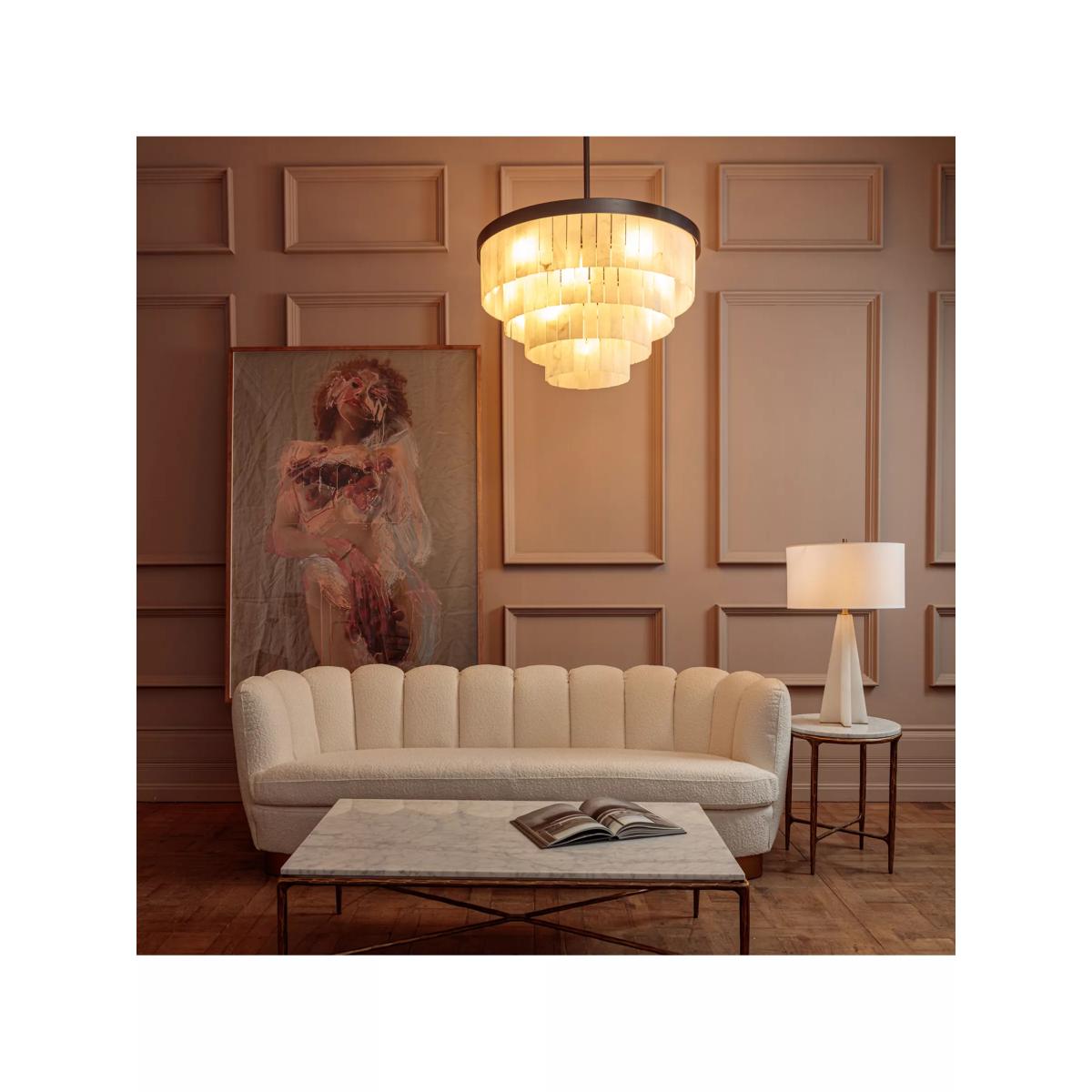 Pure White Lines Mosman Alabaster Tiered Ceiling Light, Grey – image 11