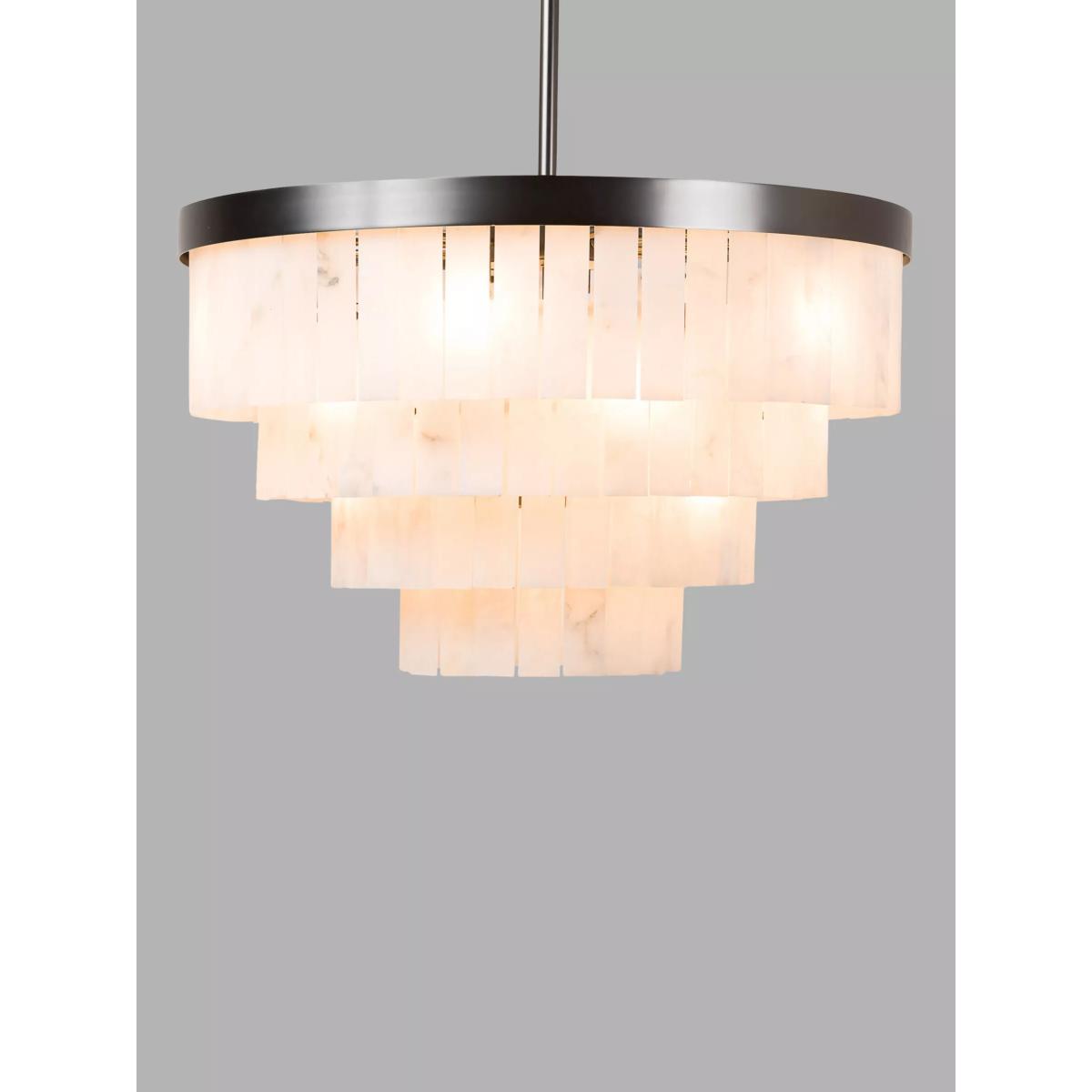 Pure White Lines Mosman Alabaster Tiered Ceiling Light, Grey – image 3
