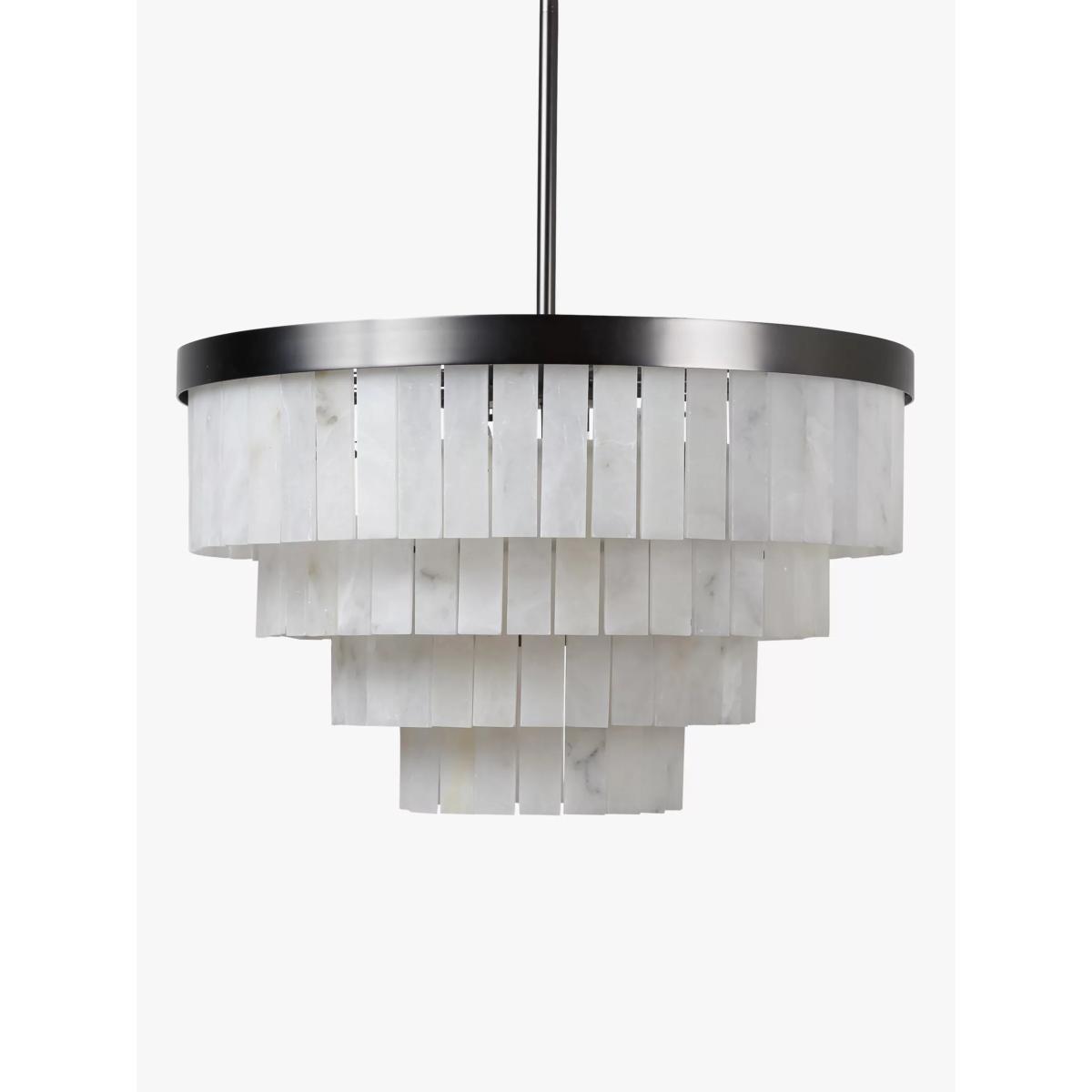 Pure White Lines Mosman Alabaster Tiered Ceiling Light, Grey – image 4