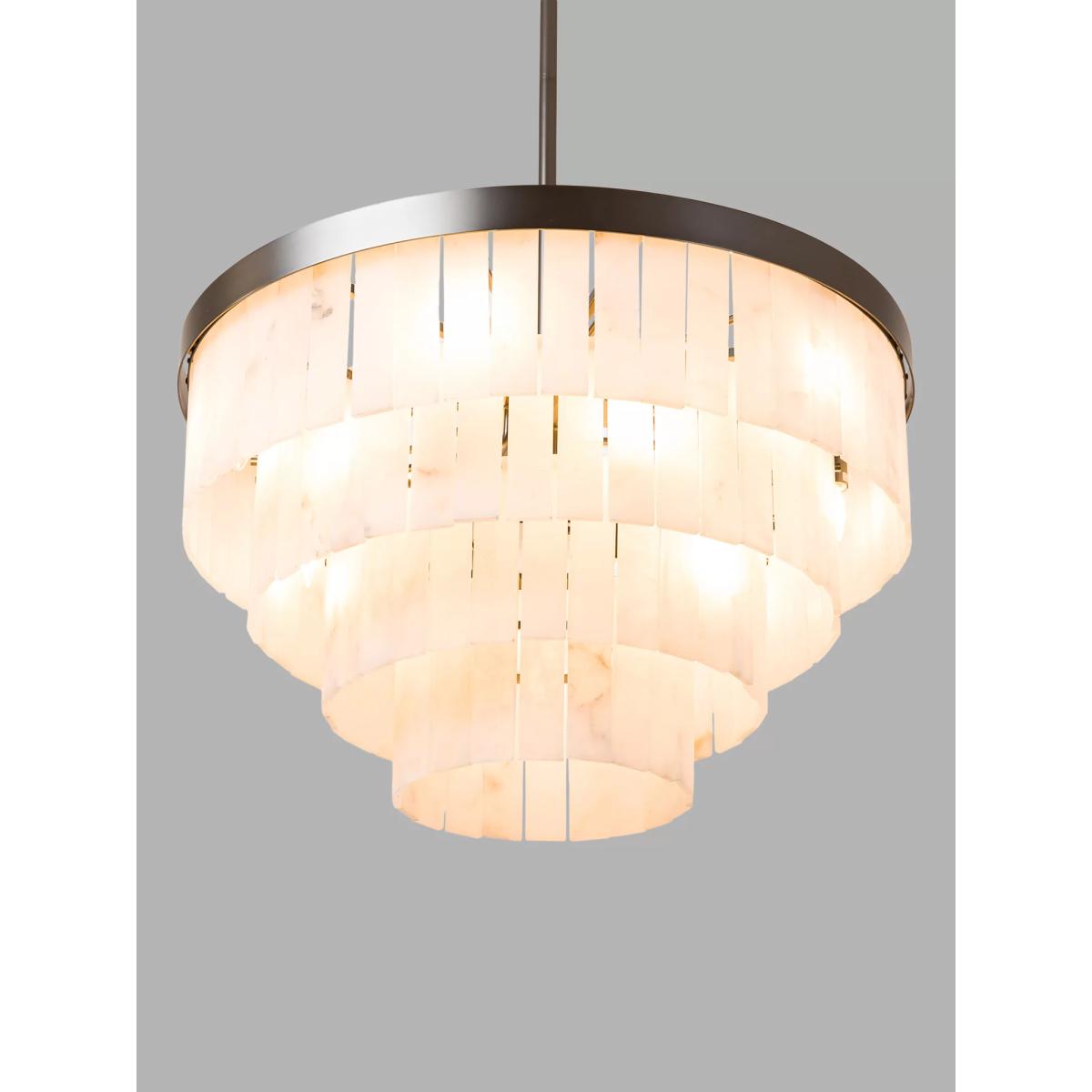 Pure White Lines Mosman Alabaster Tiered Ceiling Light, Grey – image 7