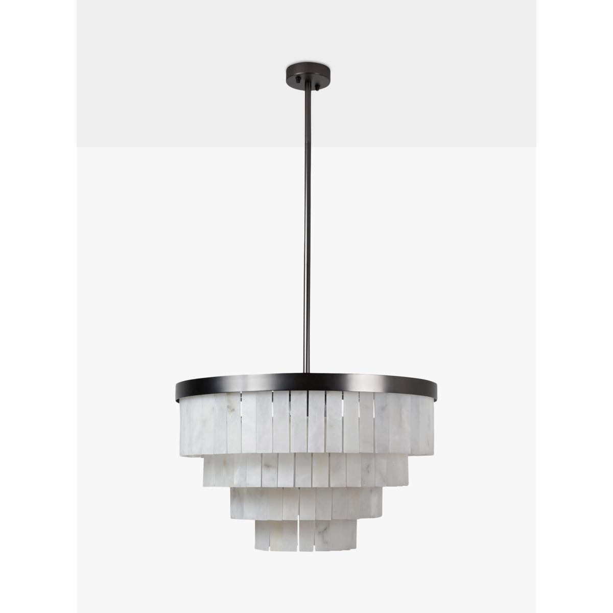 Pure White Lines Mosman Alabaster Tiered Ceiling Light, Grey – image 10