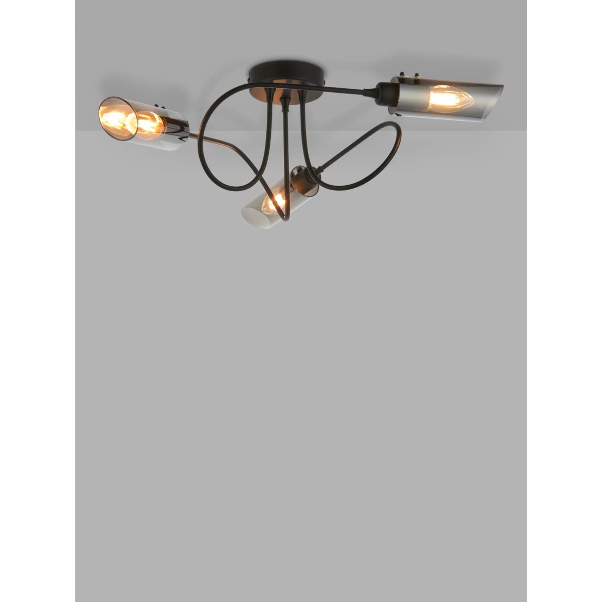 John Lewis Limbo 3 Arm Ceiling Light, Black – image 5