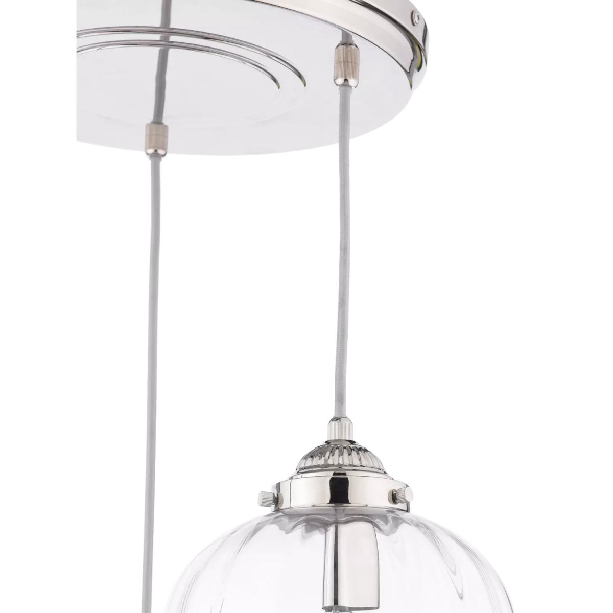 Laura Ashley Whitham 3 Light Cluster Pendant Ceiling Light, Polished Nickel – image 4