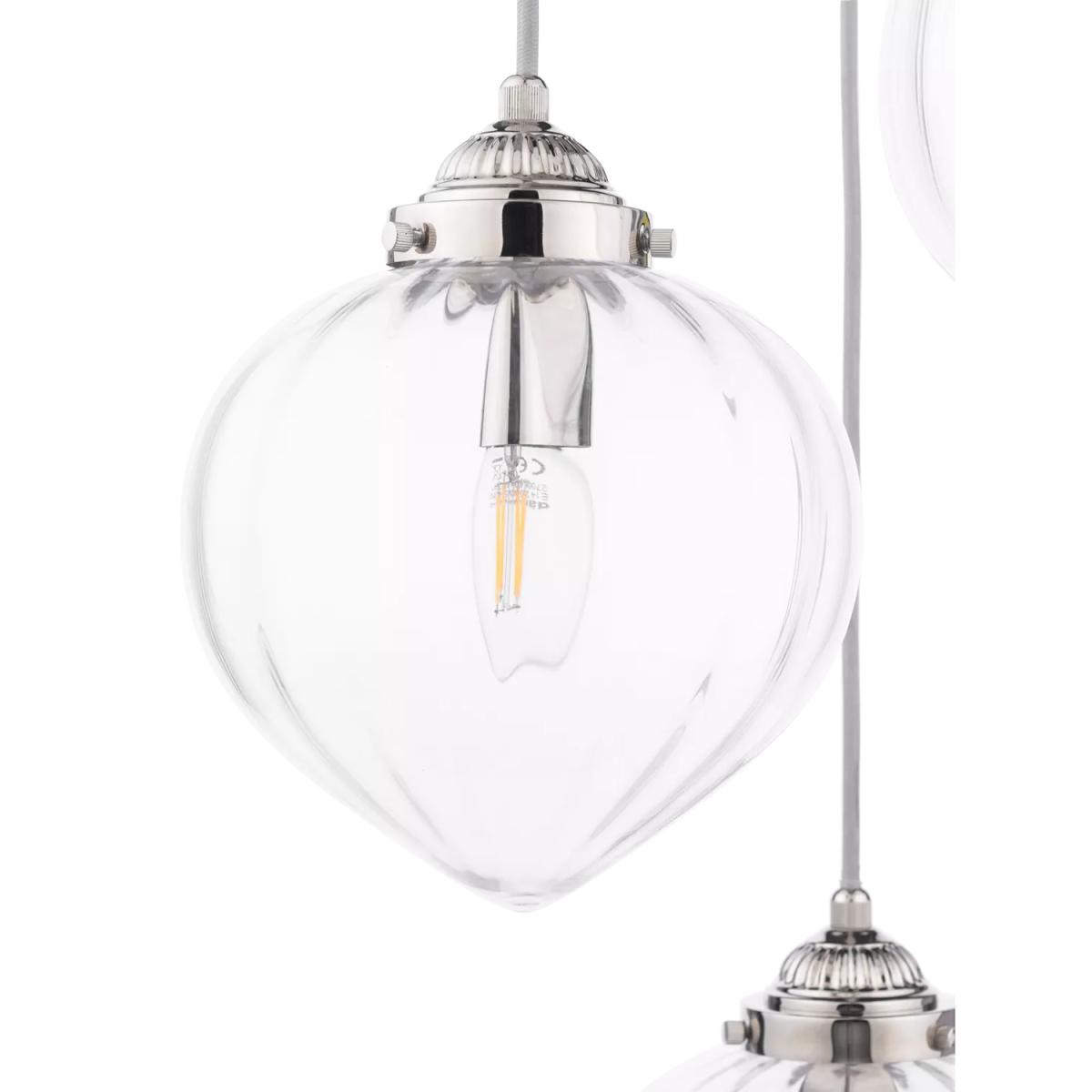 Laura Ashley Whitham 3 Light Cluster Pendant Ceiling Light, Polished Nickel – image 5