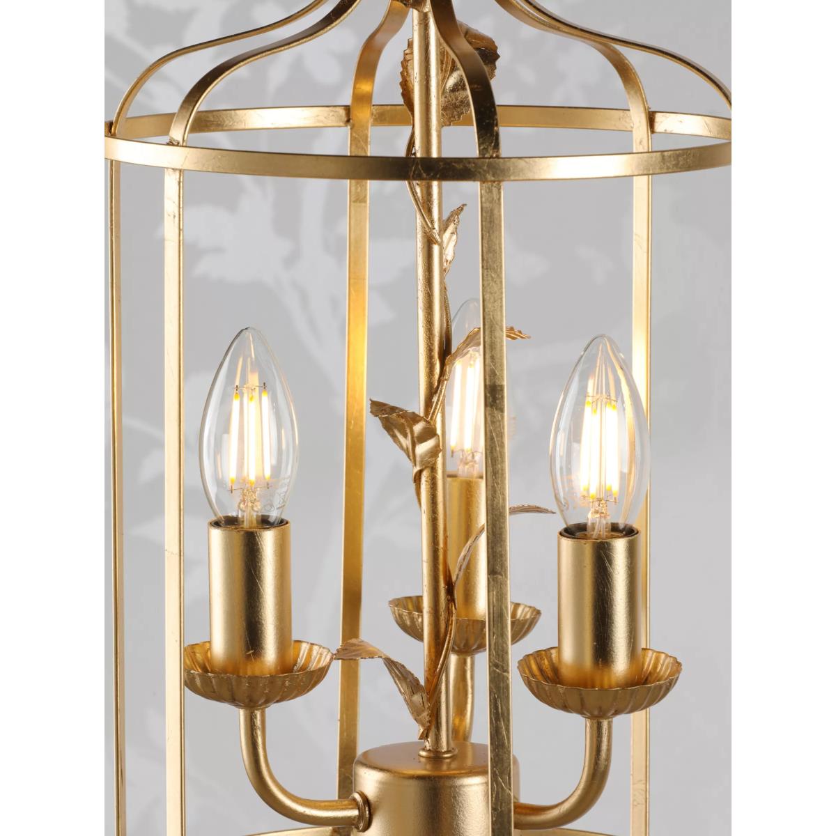 Laura Ashley Halton 3 Arm Pendant Light, Gold – image 2