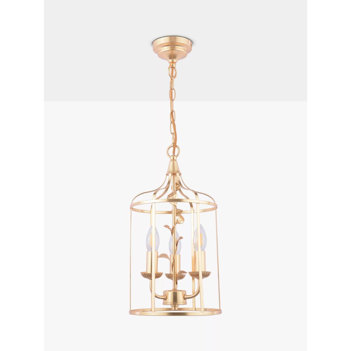 Laura Ashley Halton 3 Arm Pendant Light, Gold – image 4