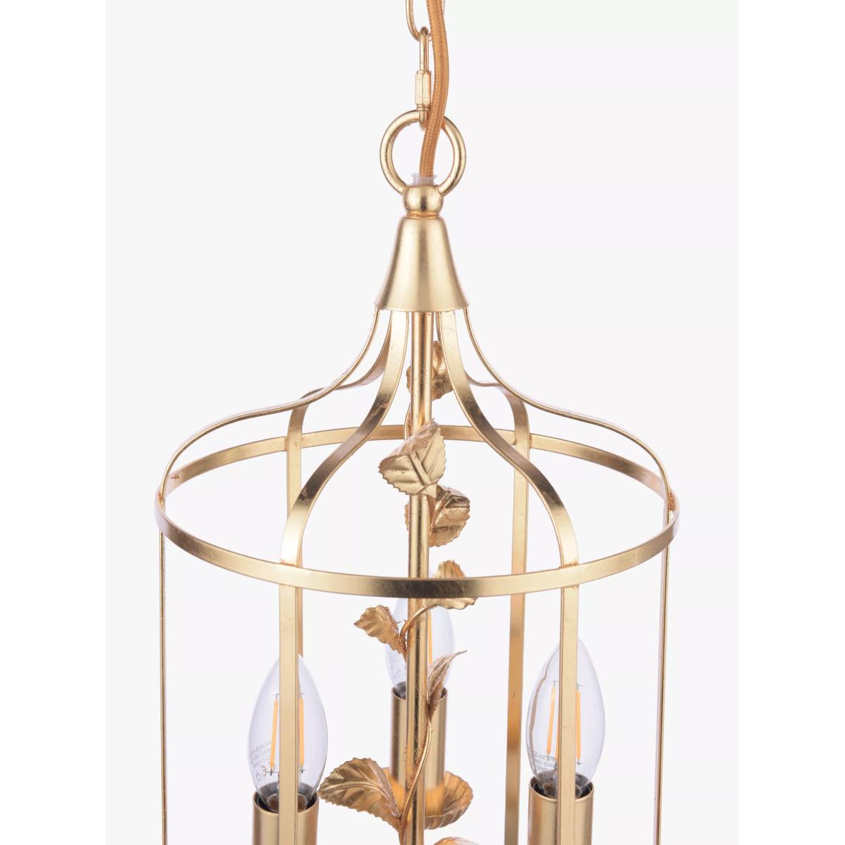 Laura Ashley Halton 3 Arm Pendant Light, Gold – image 5