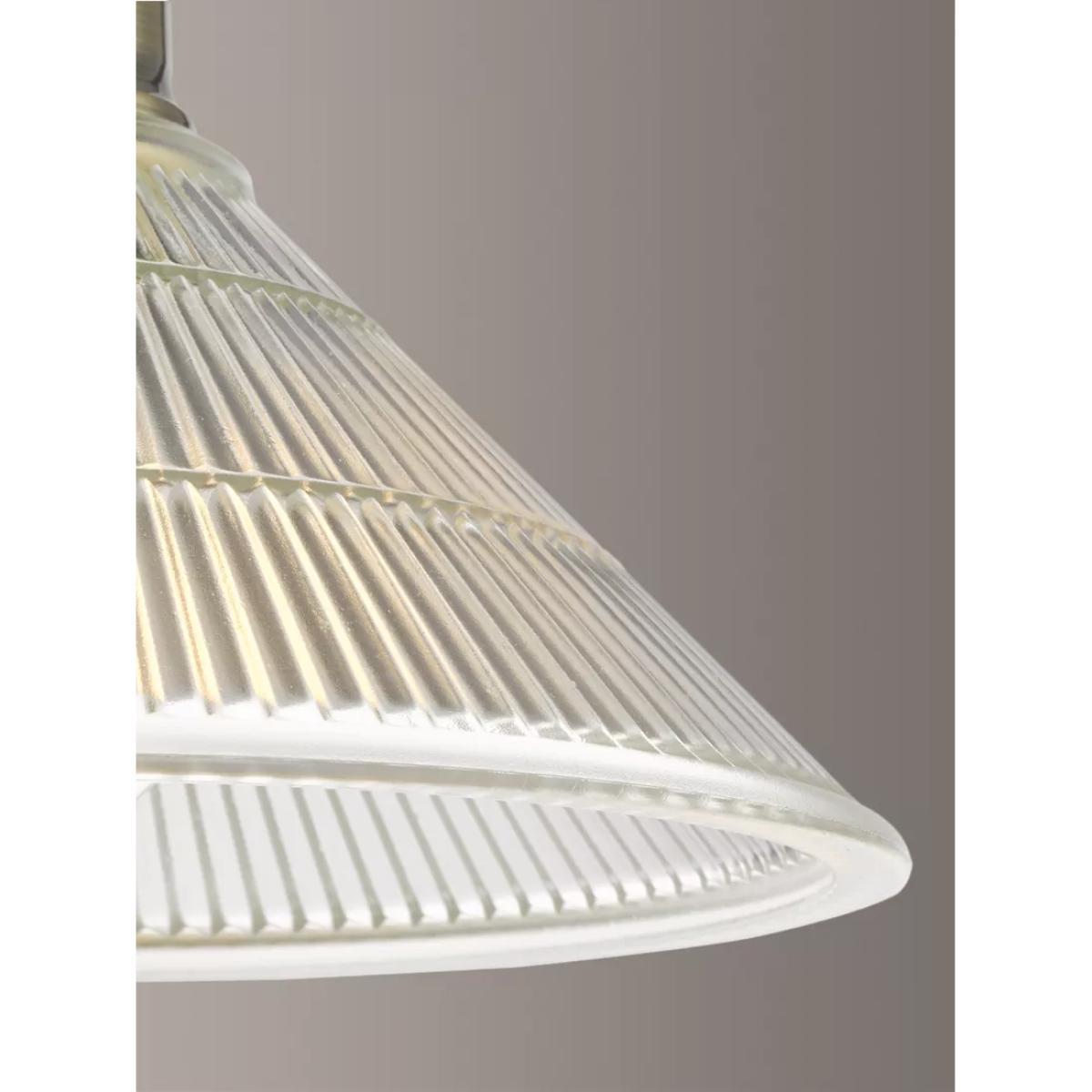 Där Boyd Semi Flush Prismatic Glass Ceiling Light, Clear/Brass – image 3