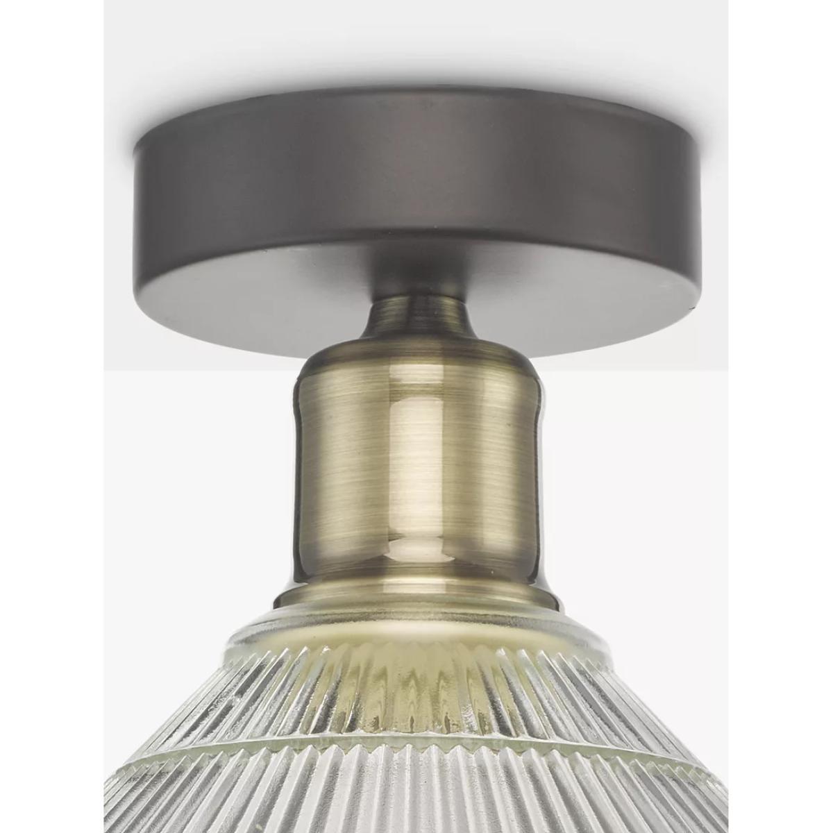 Där Boyd Semi Flush Prismatic Glass Ceiling Light, Clear/Brass – image 5