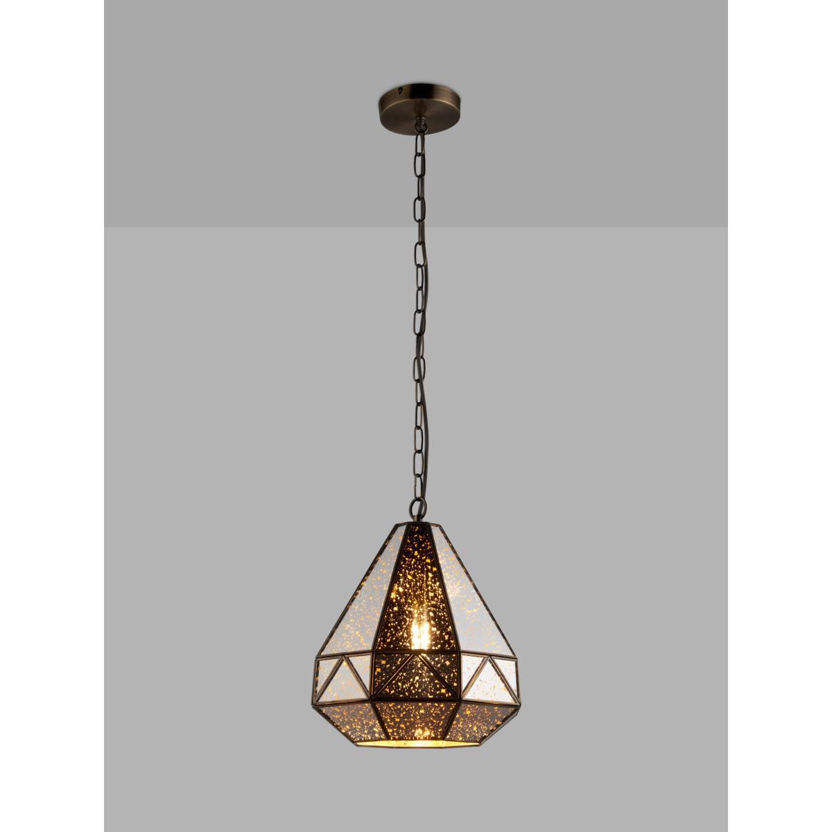 John Lewis & Partners Mercury Glass Ceiling Light, Antique Brass – image 1